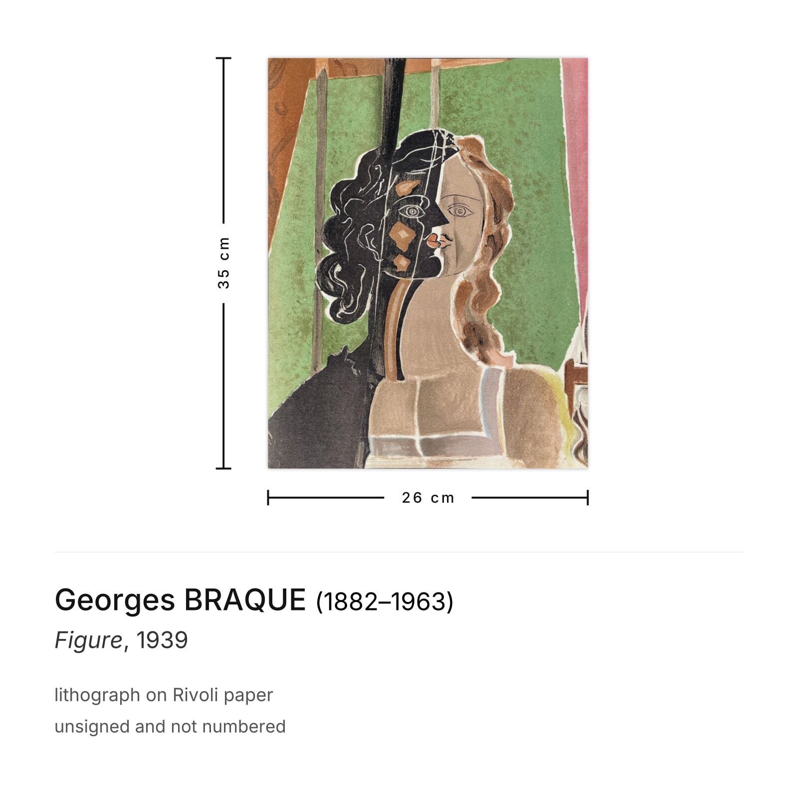 Georges Braque Lithografie Figure 1939 photo furniture