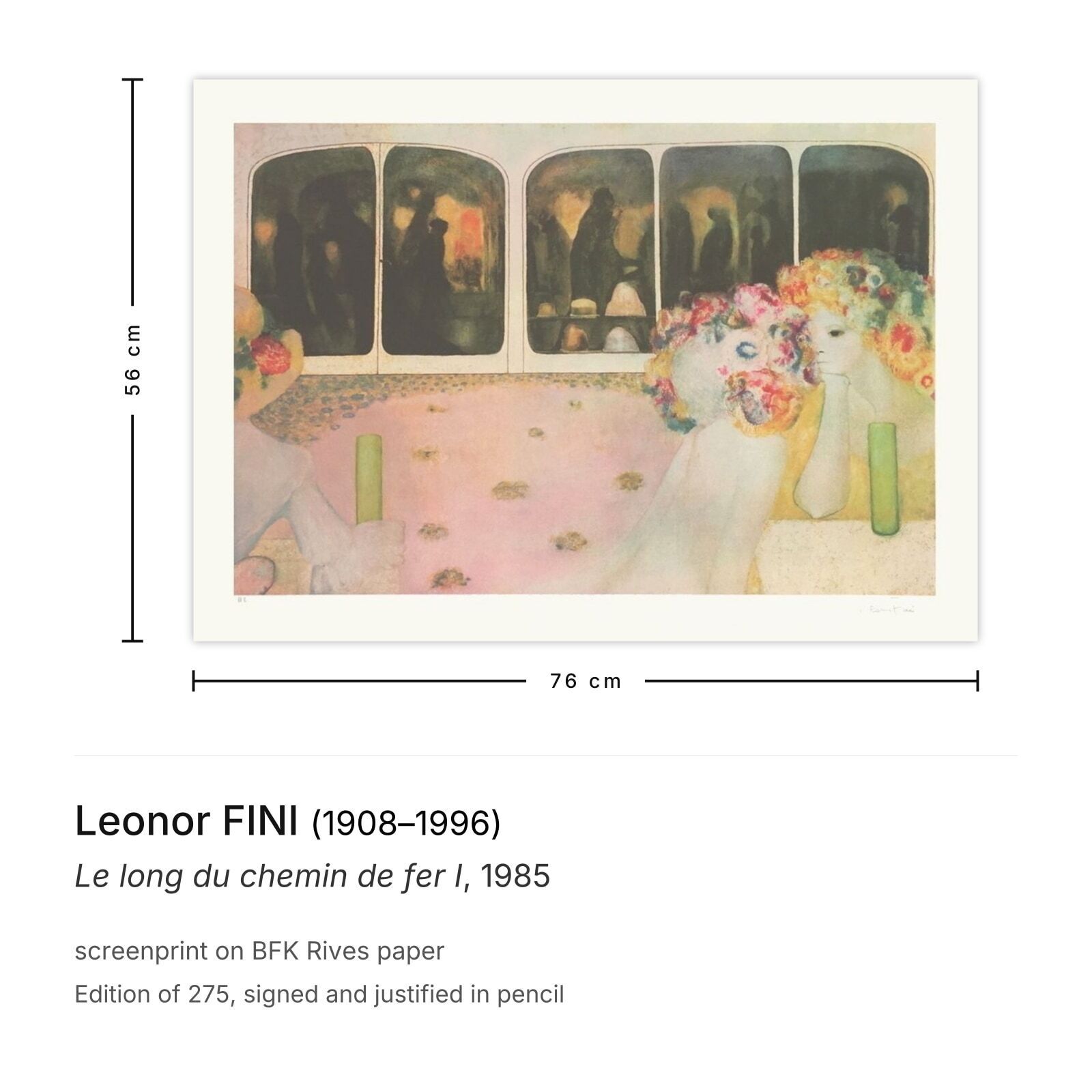 Leonor Fini Gesigneerde Zeefdruk Le Long Du Chemin De Fer I 1985 photo furniture