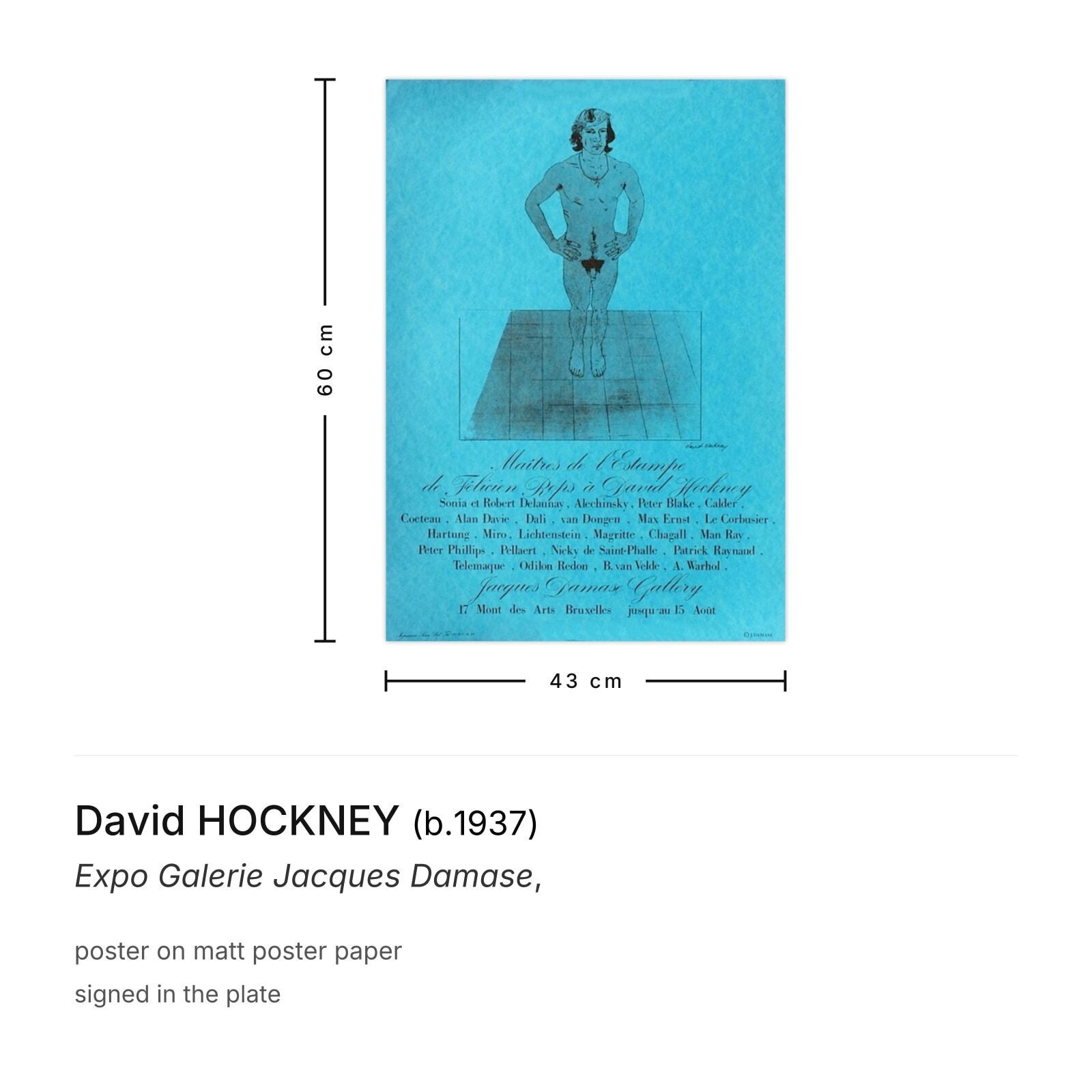 David Hockney Poster Expo Galerie Jacques Damase photo furniture