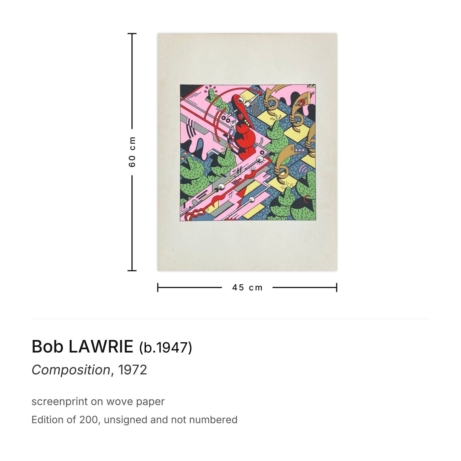 Bob Lawrie Screenprint Composition 1972 photo furniture