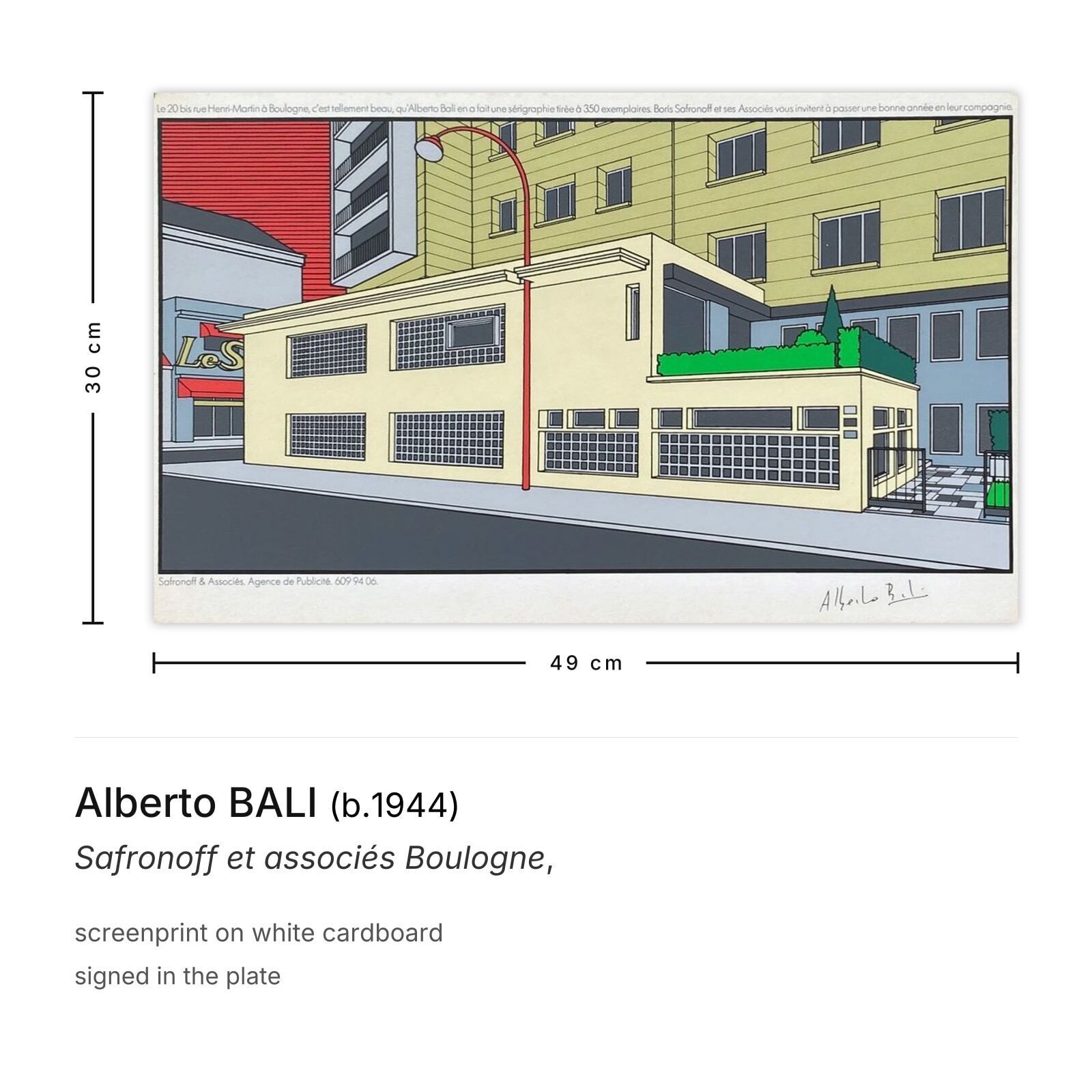 Alberto Bali Screenprint Safronoff Et Associés Boulogne photo furniture