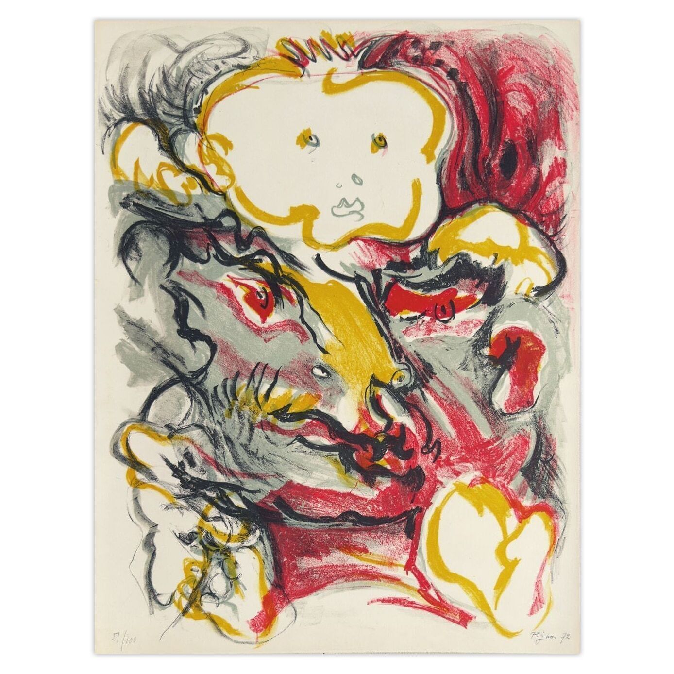 Edouard Pignon Gesigneerde Lithografie Enfant 1972