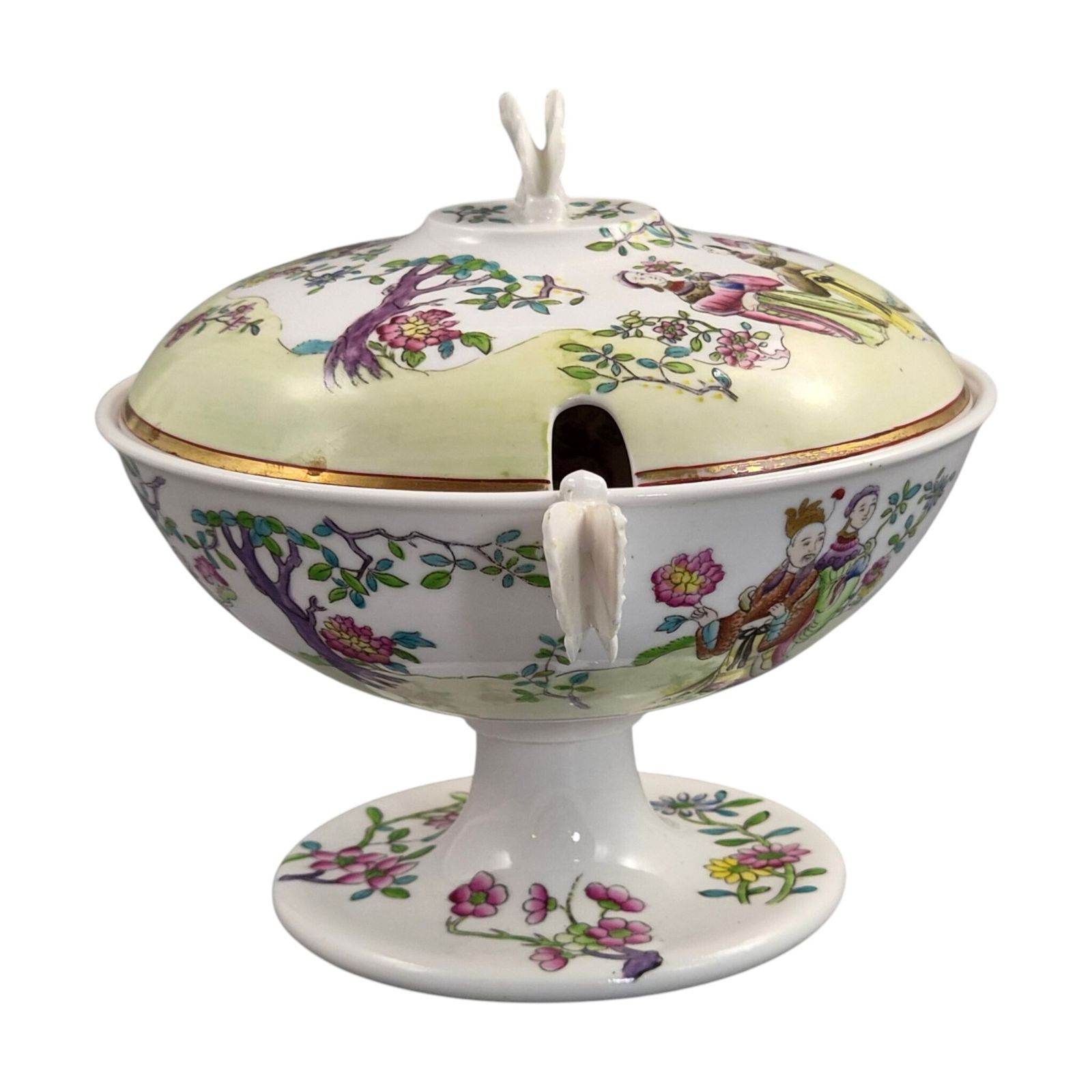Rare Spode Felspar Porcelain Butterfly Handled Pedestal Bowl, C.1821 photo furniture