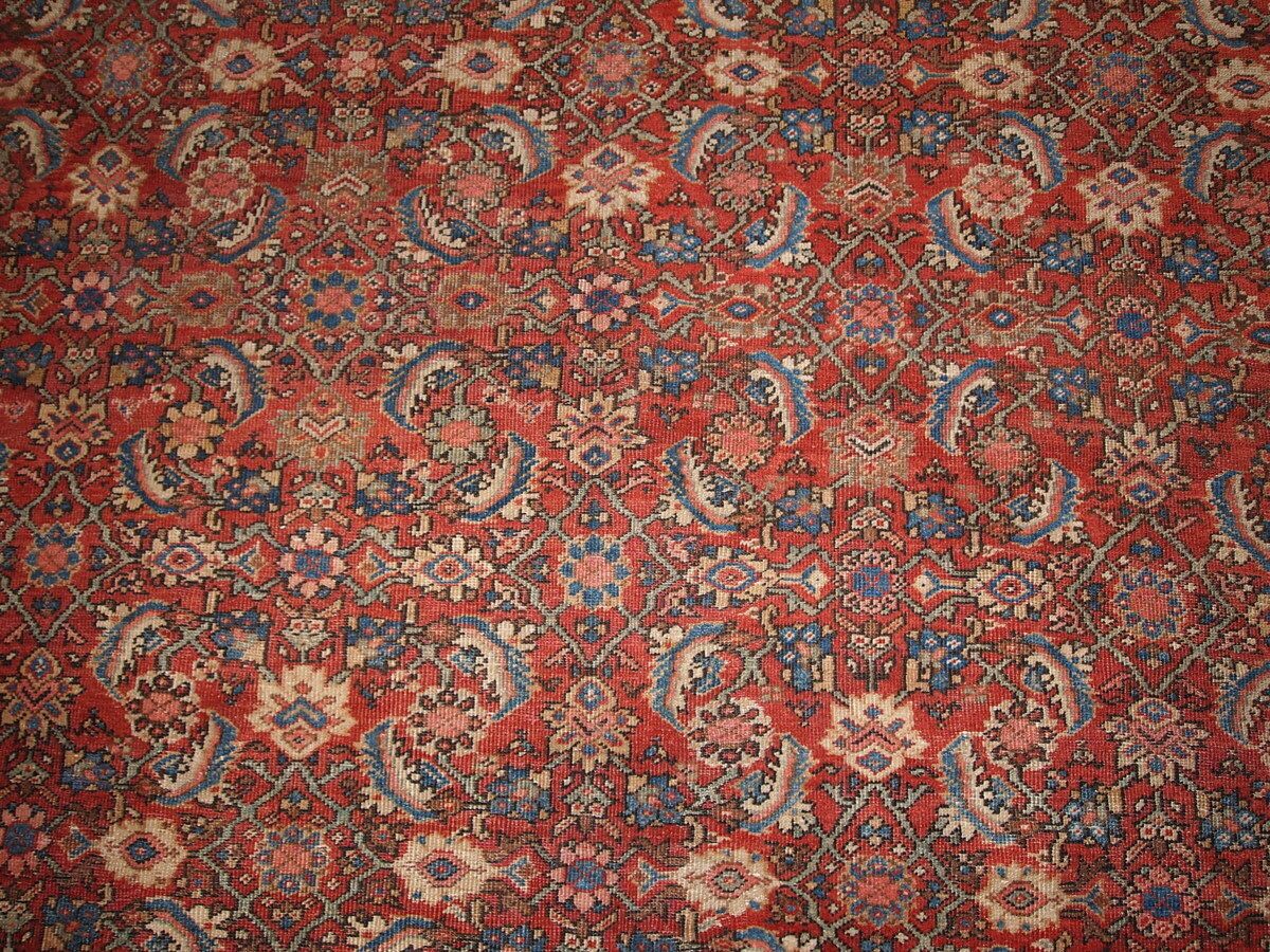 Tapis oriental fait main, 274 cm x 359 cm, laine, vers 1900, rouge, bleu, crème photo 3900.0