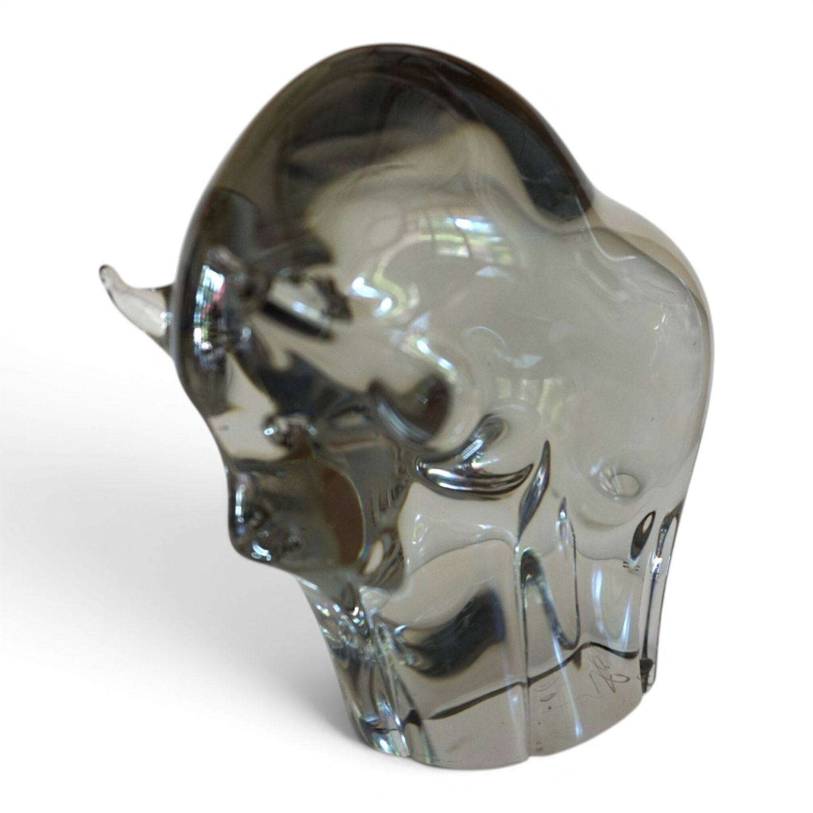 photo vintage Livio Seguso Murano stier glassculptuur, 1970