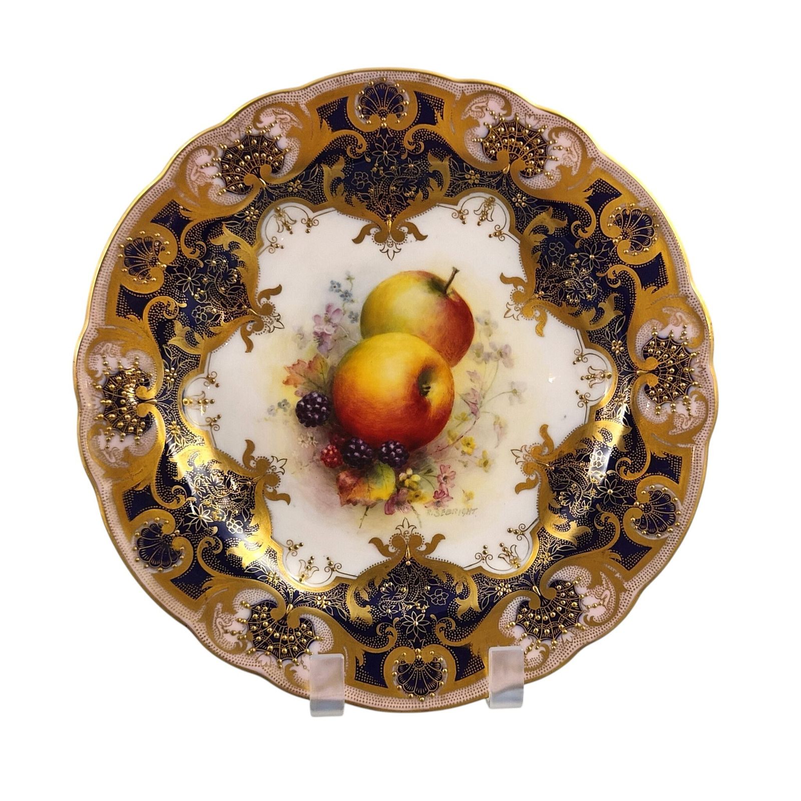 Royal Worcester Richard Sebright Painted Fruit Plate, 1936 photo for sale