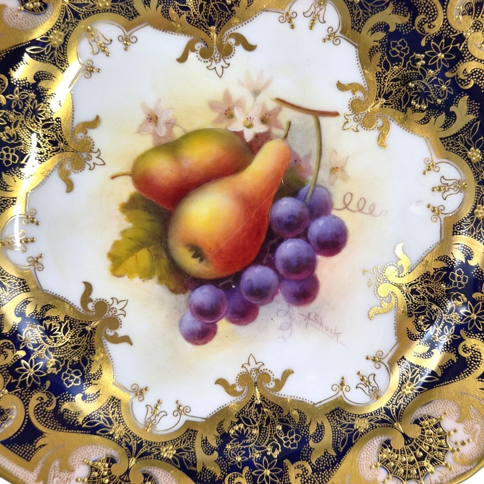 Royal Worcester Albert Shuck Geschilderd Fruitbord, 1928 photo for sale