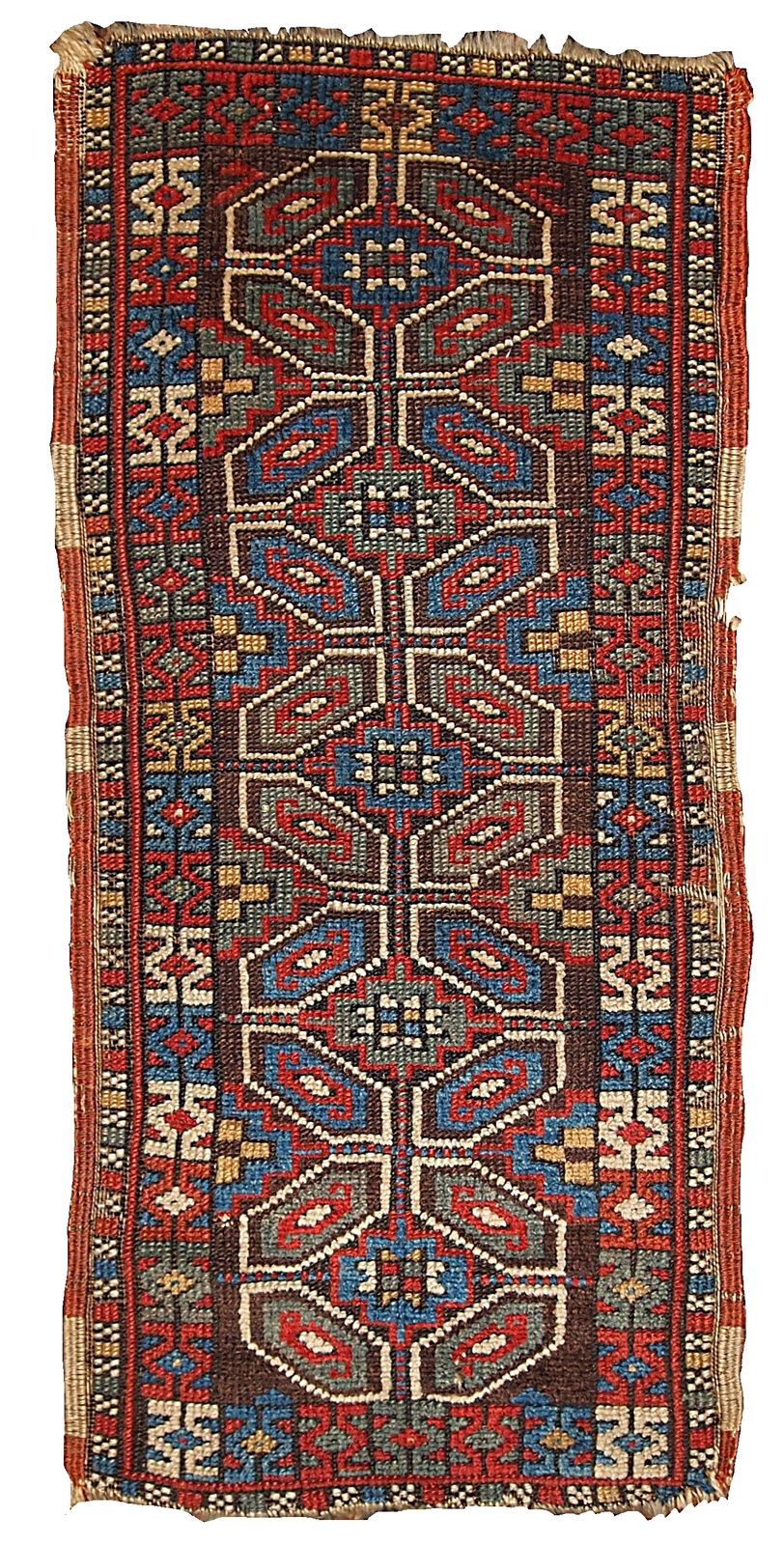 Tapis Yastik turc d'époque, fait main, 45 cm x 91 cm, années 1880