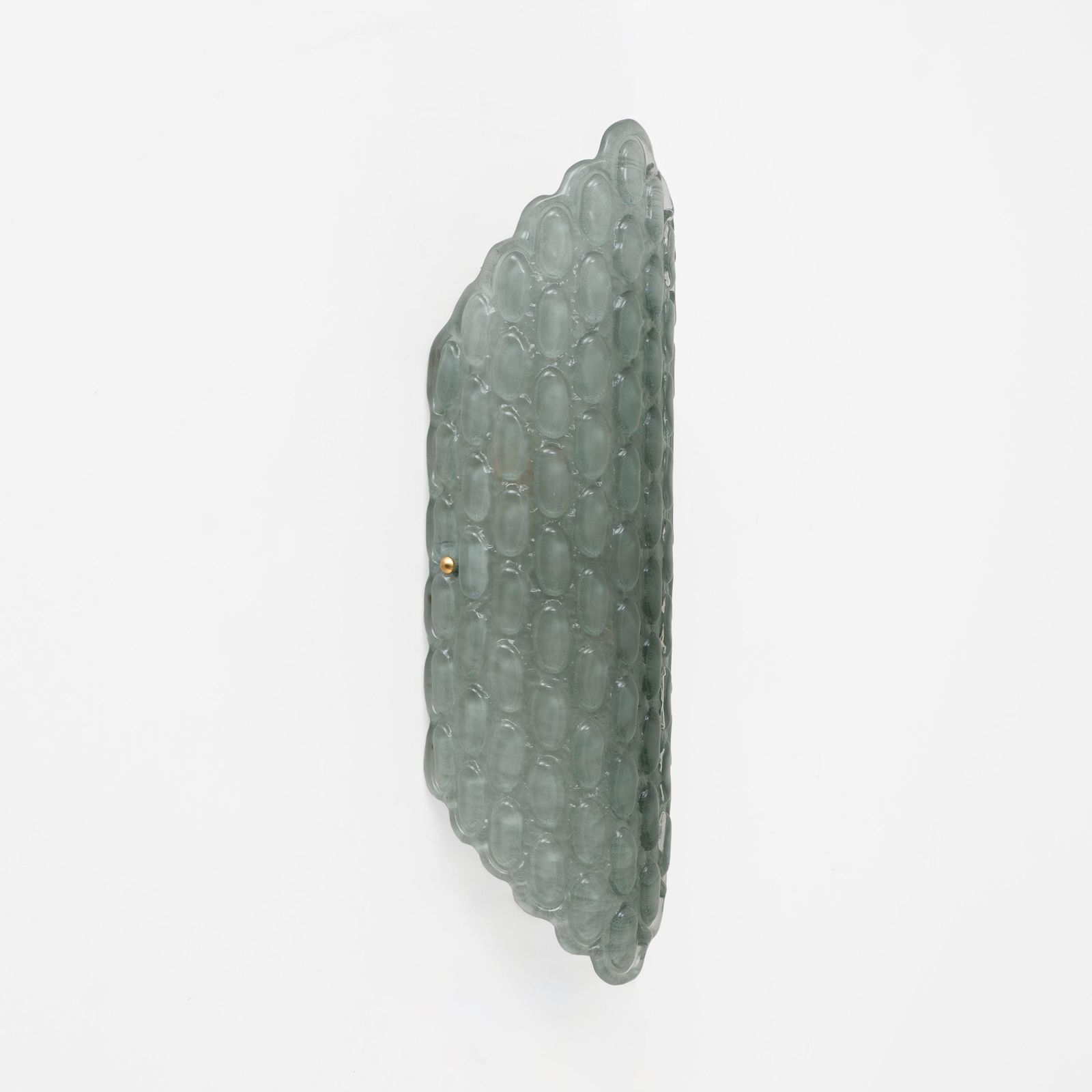 Pair Of Aqua Green Murano Glass Wall Sconces With Textured Relief photo for sale