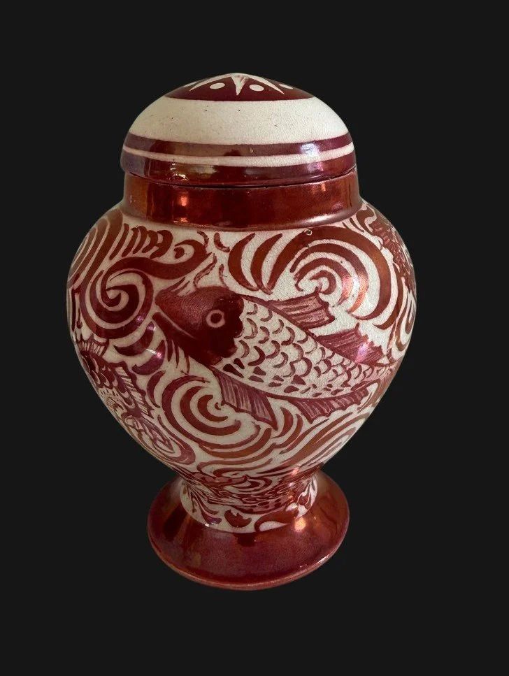 William De Morgan Lidded Vase photo for sale