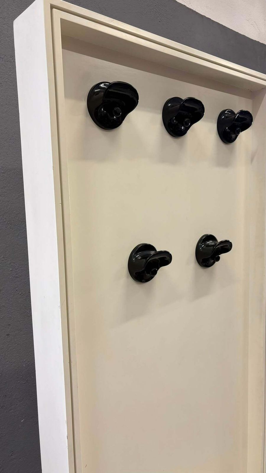photo furniture Mid Century Modern Double Sided Hall Stand With Mirror & Coat Hooks, 1960s, Europe