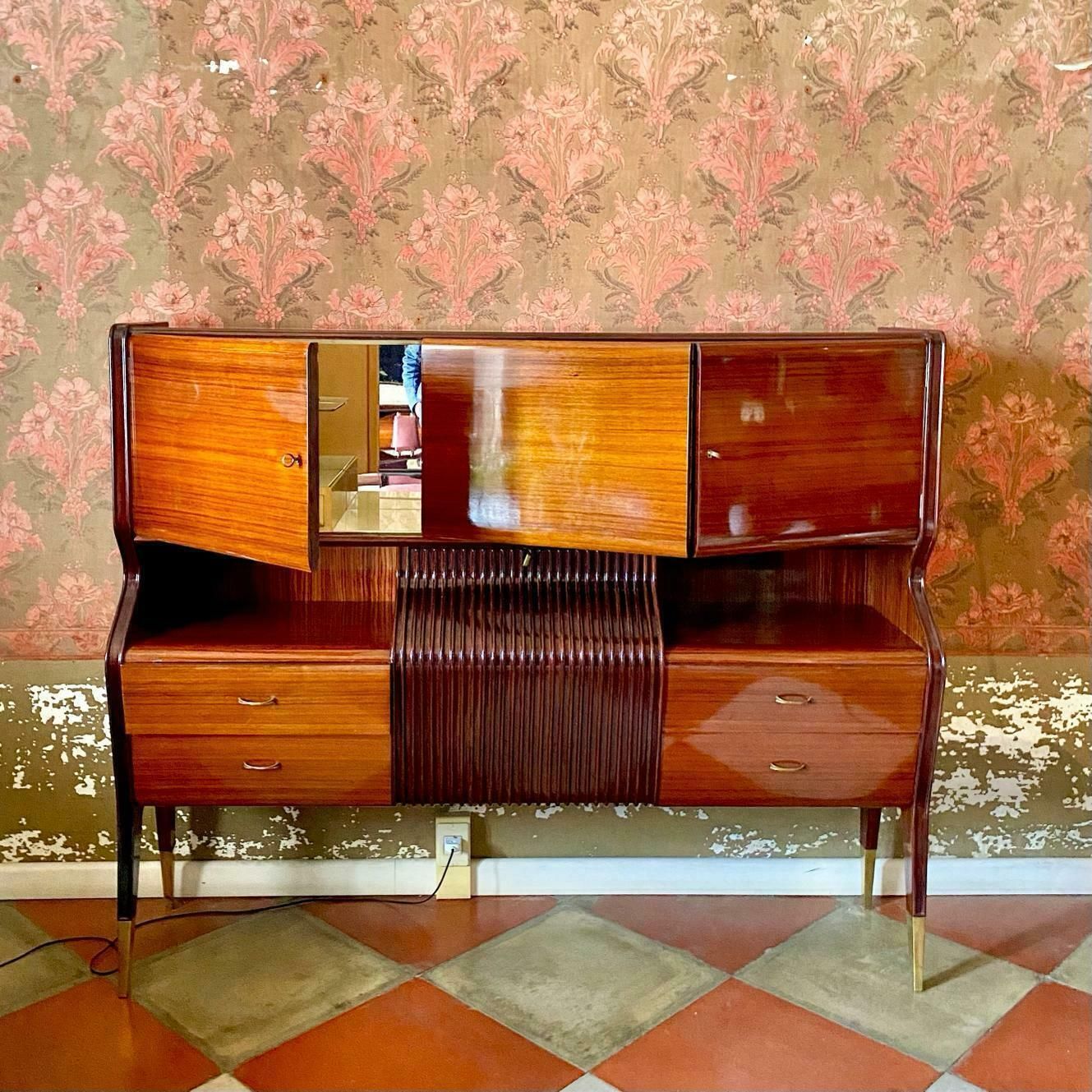 Mid Century Modern Italian Bar Cabinet, Osvaldo Borsani 1950s photo 6800.0