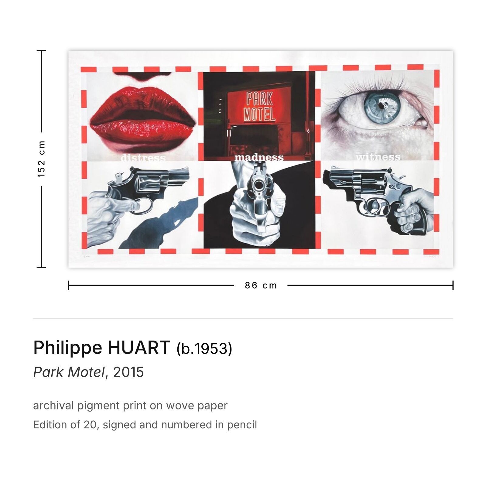 Philippe Huart Gesigneerde Archival Pigment Print Park Motel 2015 photo furniture