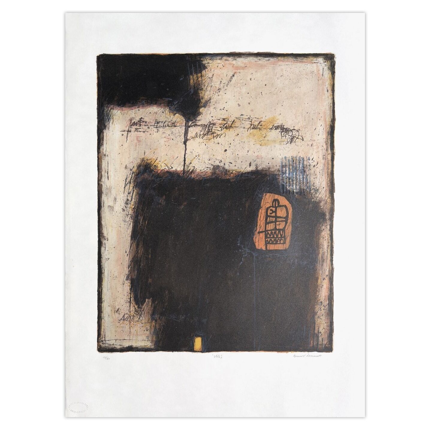 Bernard Remusat Gesigneerde Lithografie Stèle II
