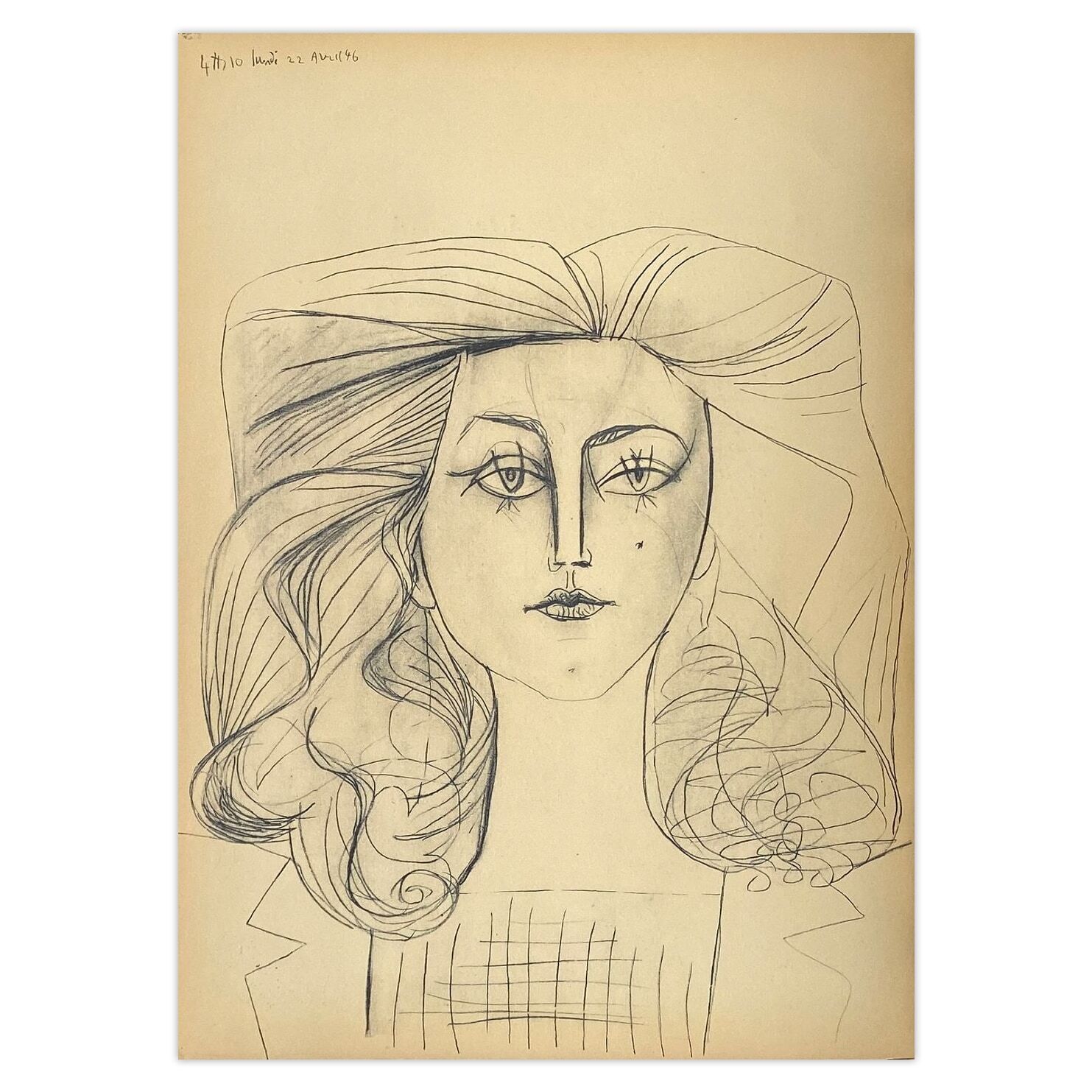 Pablo Picasso Lithografie Portrait De Françoise Gilot II 1956