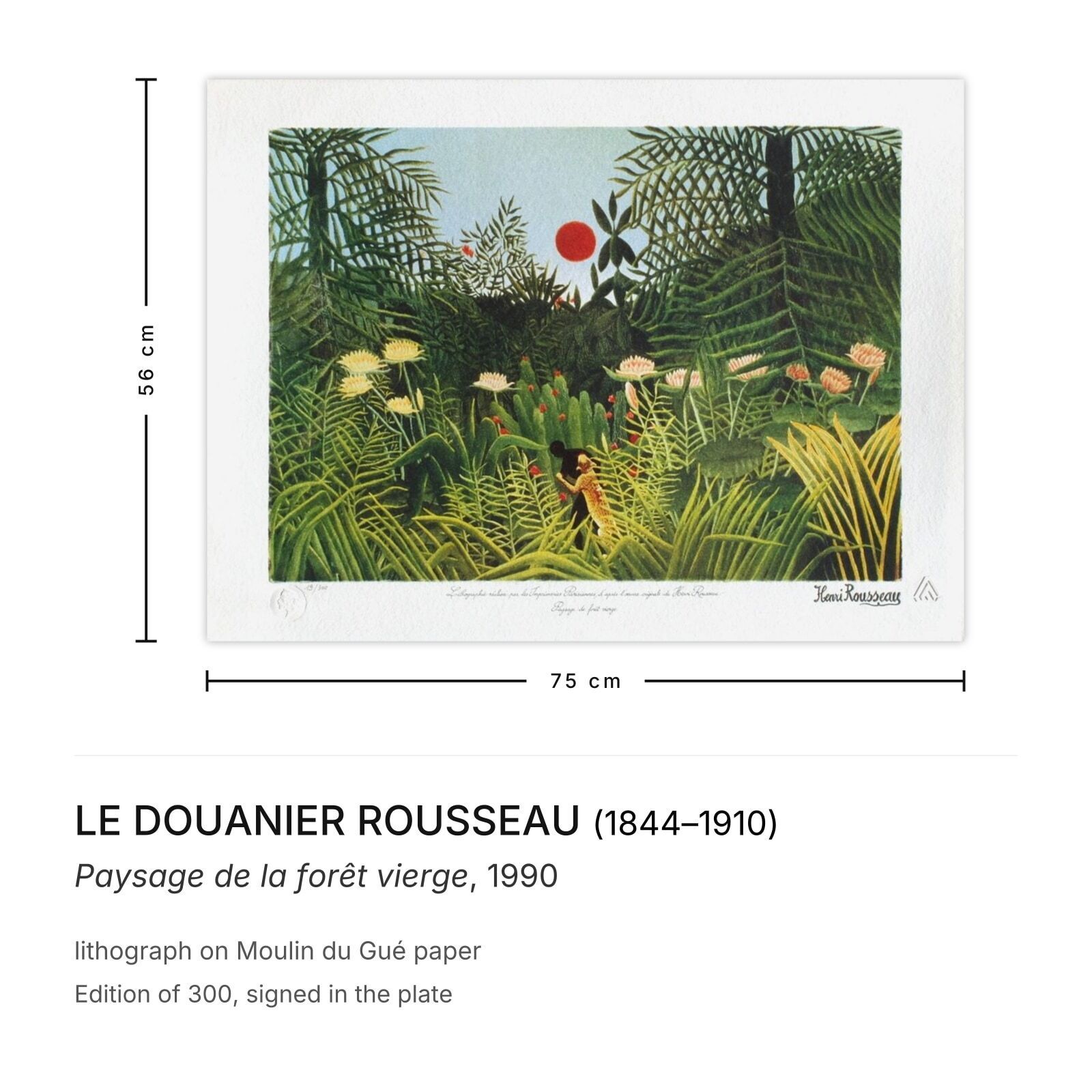 Le Douanier Rousseau Lithografie Paysage De La Forêt Vierge 1990 photo furniture