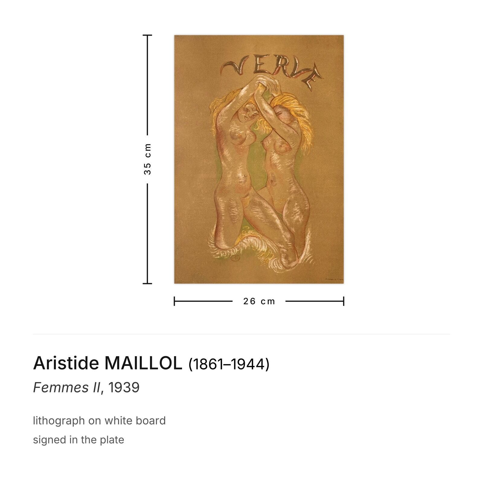 Aristide Maillol Lithografie Femmes II 1939 photo furniture