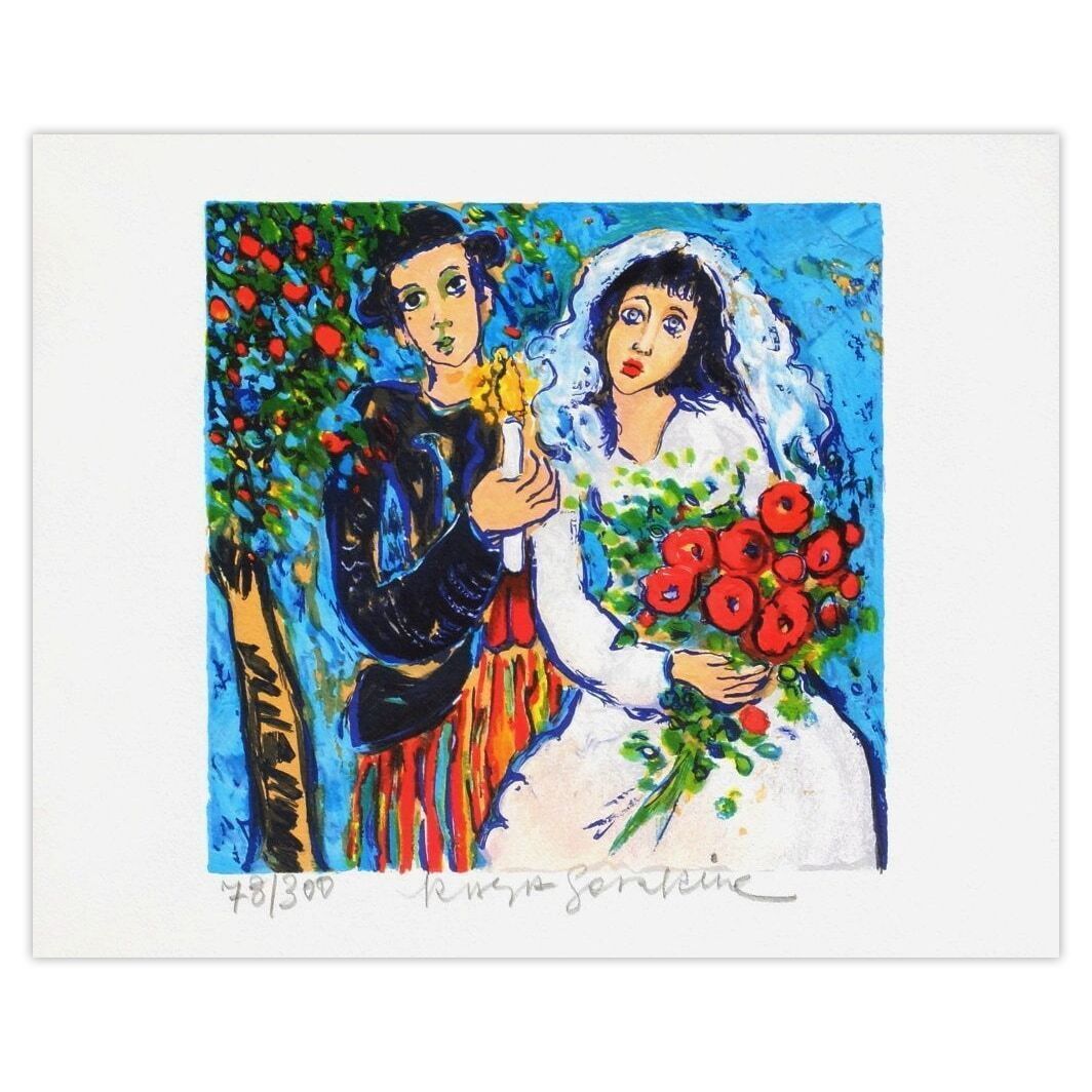 Raya Sorkine Gesigneerde Lithografie Flamme Du Bonheur 2009