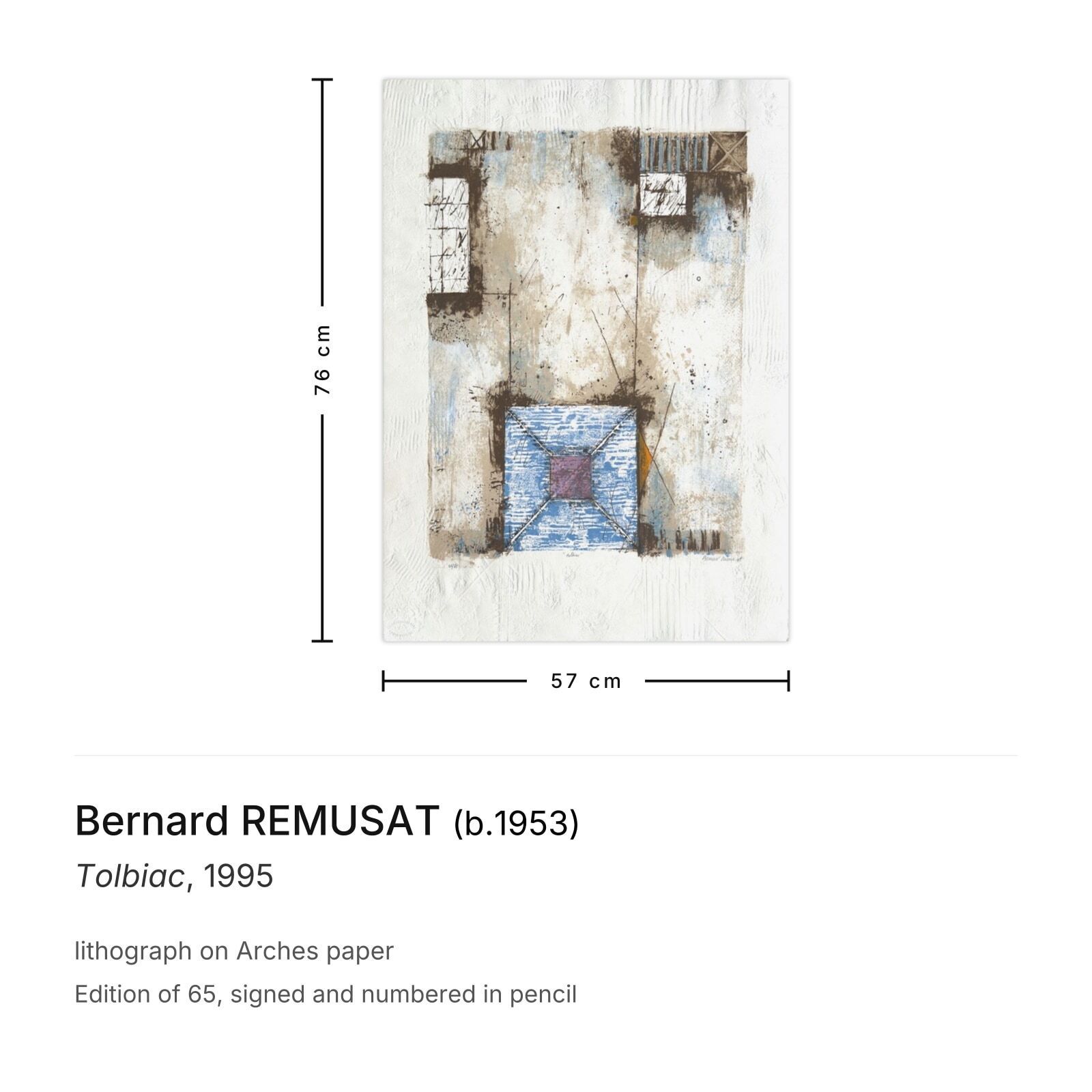 Bernard Remusat Gesigneerde Lithografie Tolbiac 1995 photo furniture