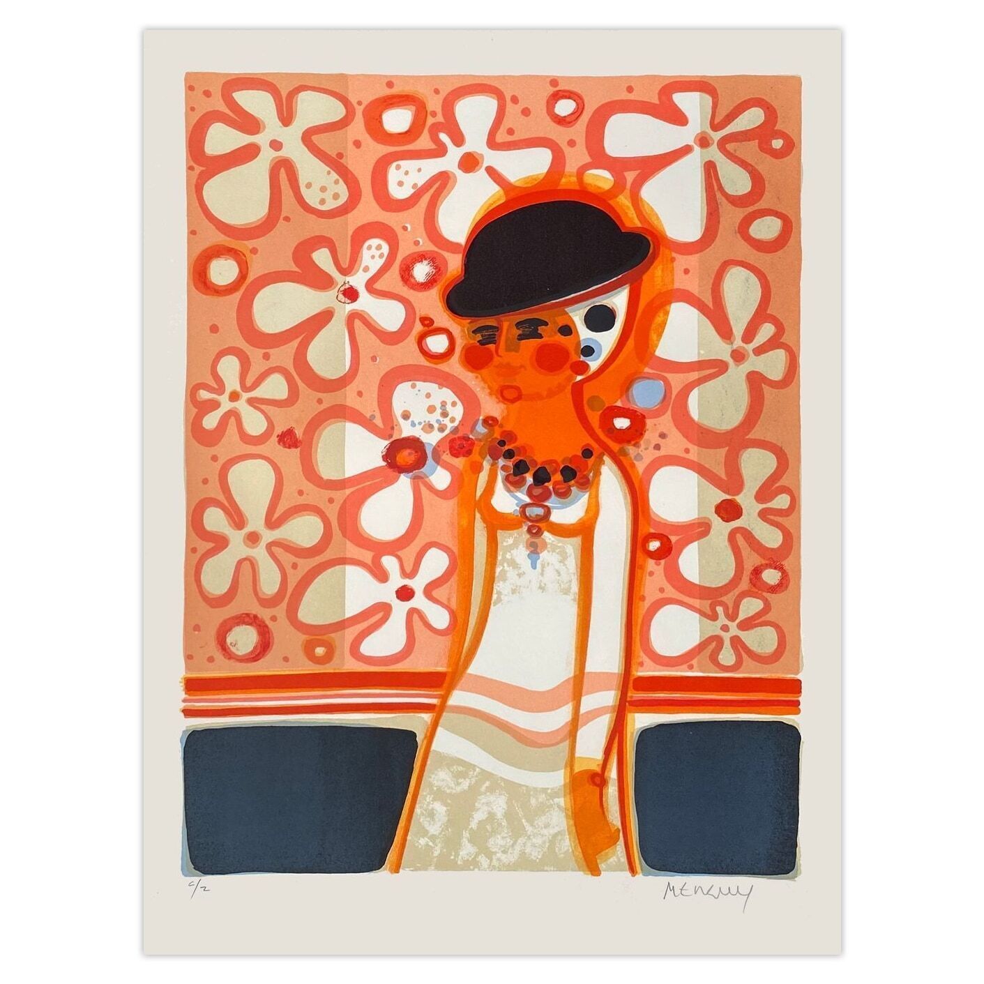 Frédéric Menguy Signed Lithograph 1975   Les Angéliques   Rêverie (Avec Marges)