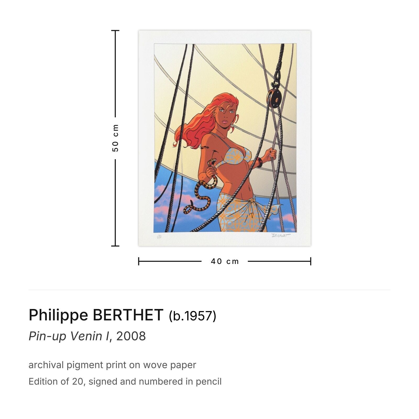 Philippe Berthet Gesigneerde Archival Pigment Print Pin Up Venin I 2008 photo furniture