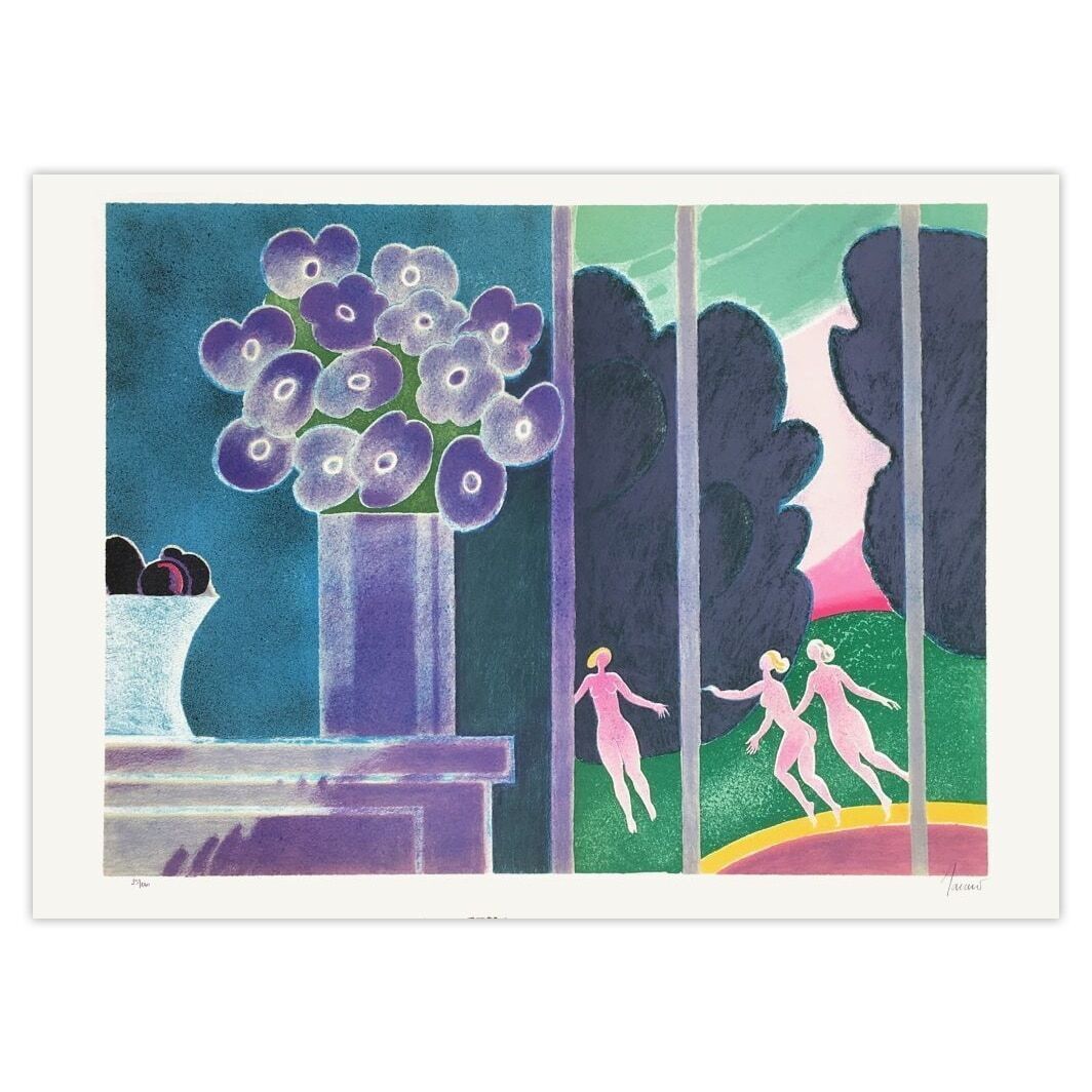 Albert Zavaro Gesigneerde Lithografie Les Trois Grâces 1985