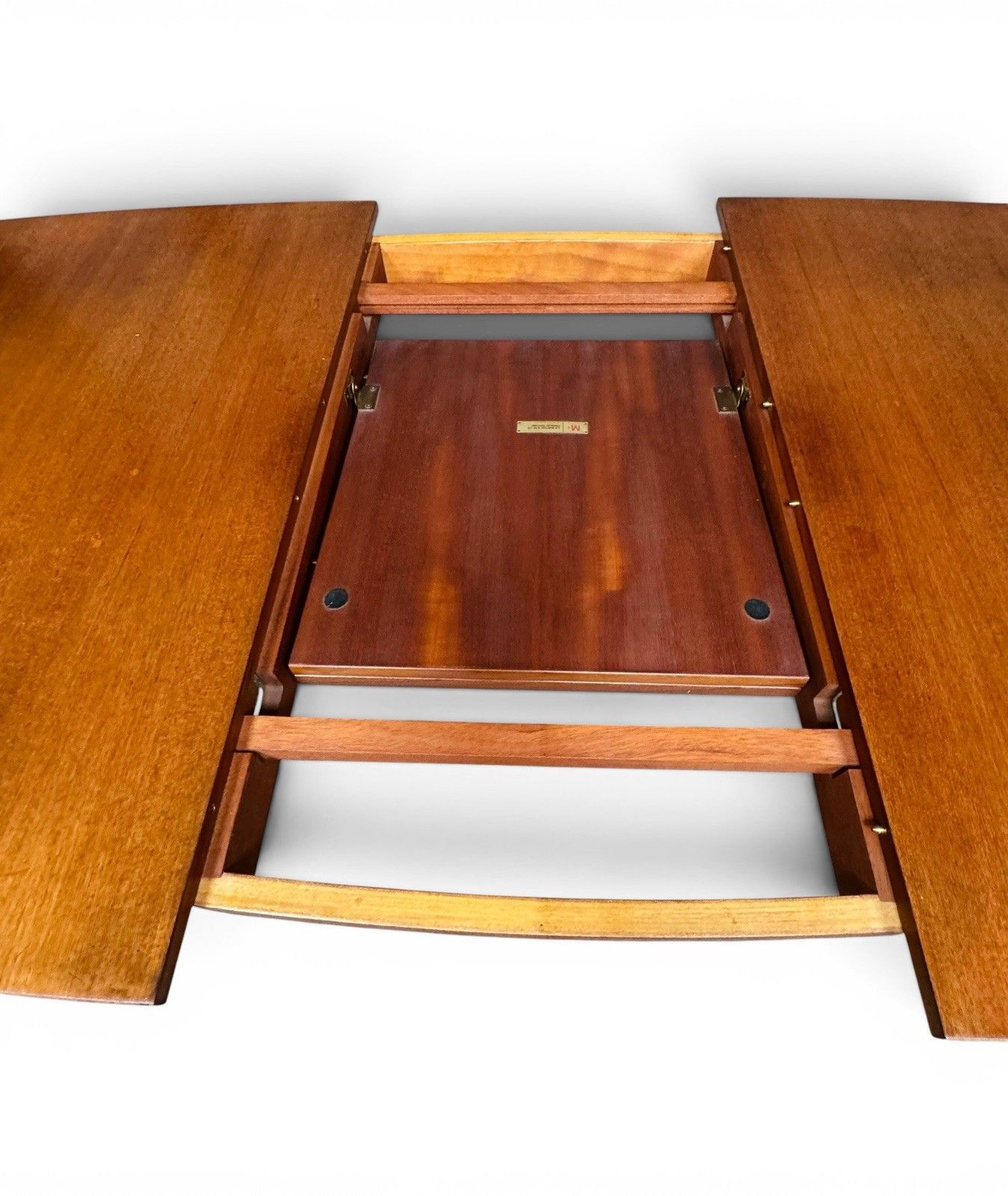 photo buy McIntosh Teak Oval Dining Table And Matching Six Dining Chairs Space Saver Rare