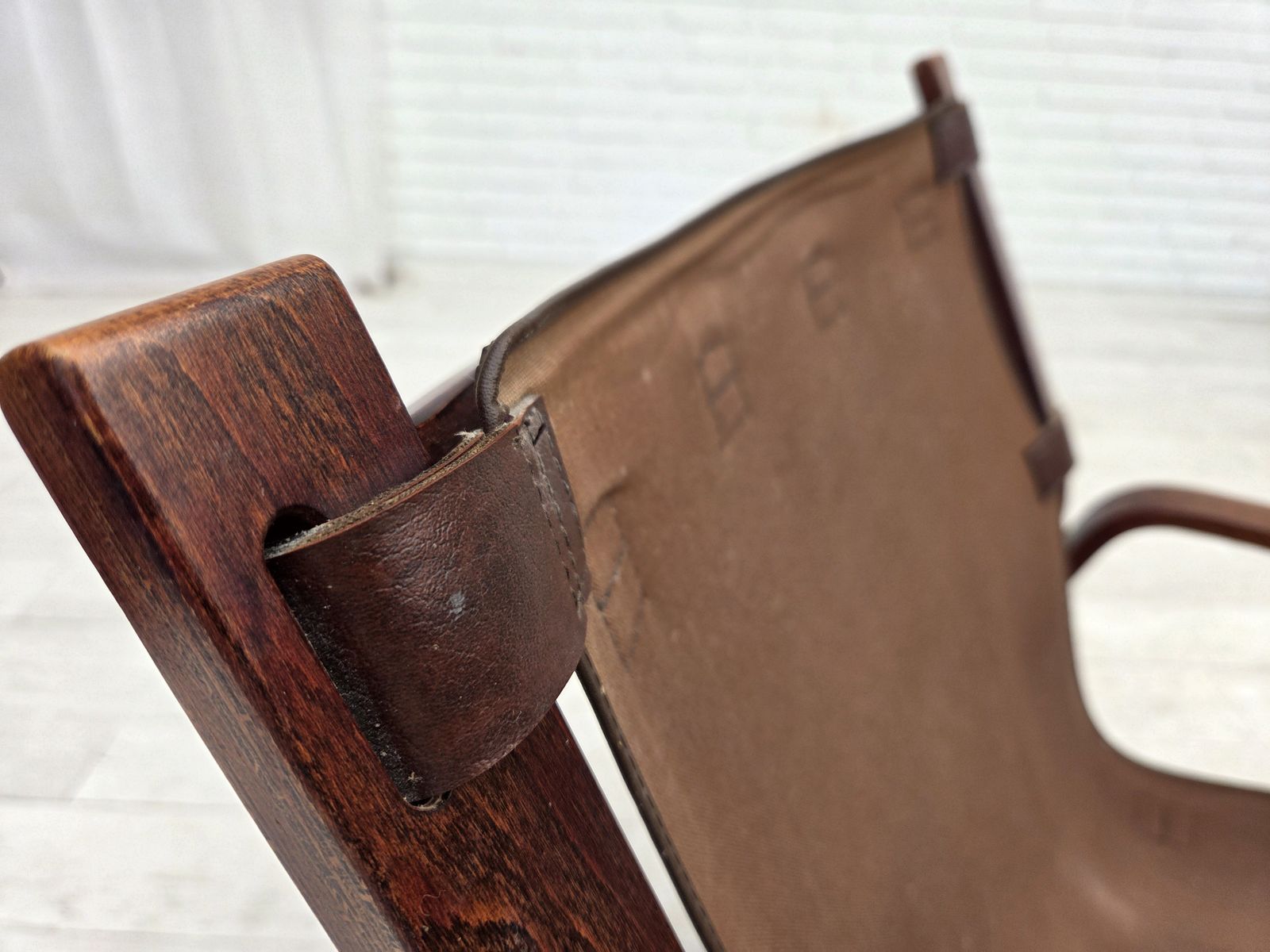 1970s, Norwegian Lounge Chair, Brown Furniture Leather. photo vintage