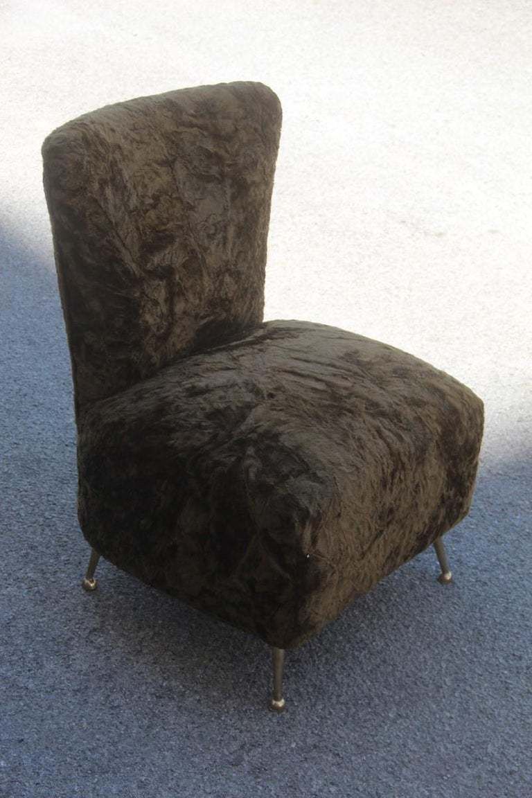 photo buy Green Bedroom Chair With Brass Feet Midcentury Italian Design Chenille Minotti