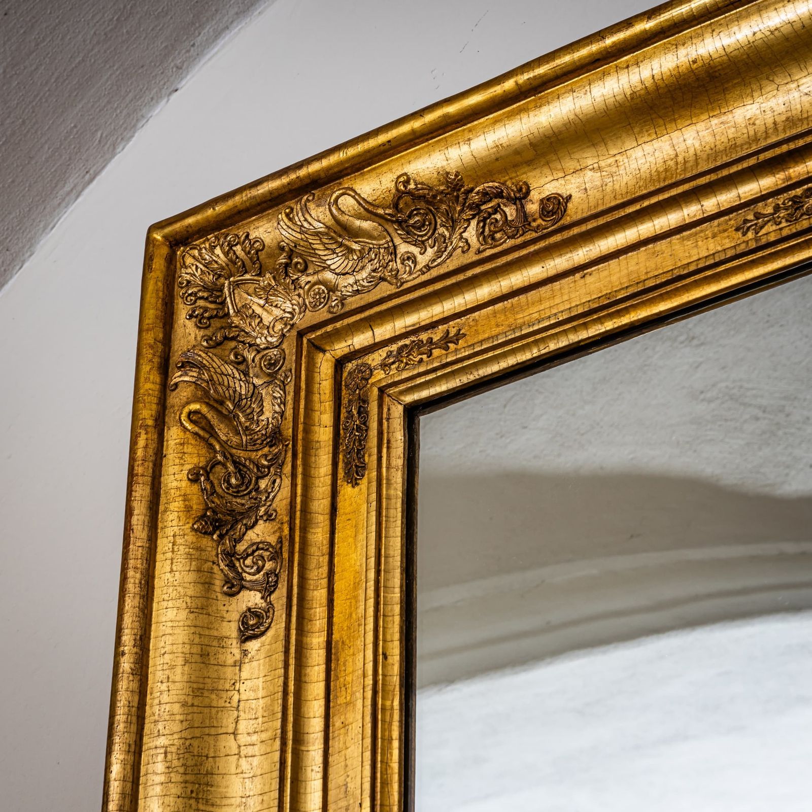 Grote vergulde Empire wandspiegel, begin 19e eeuw photo buy