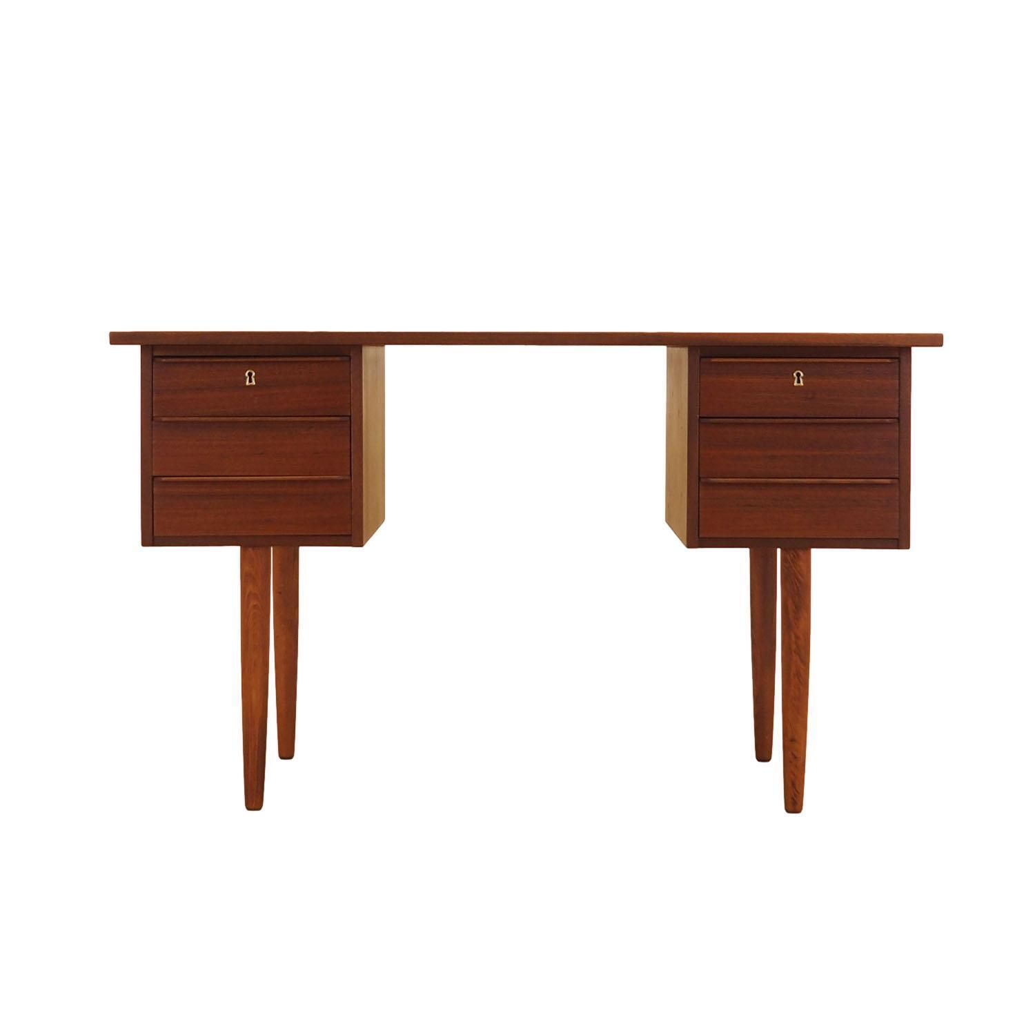Teakhouten bureau, Deens design, jaren 1970, gemaakt in Denemarken