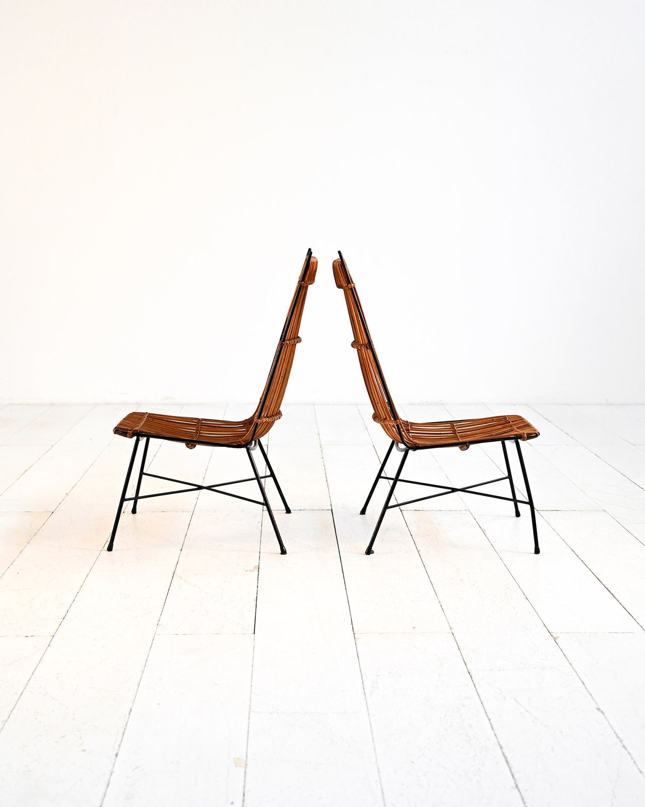 Pair Of Rattan And Metal Chairs, 1960s photo Furniture