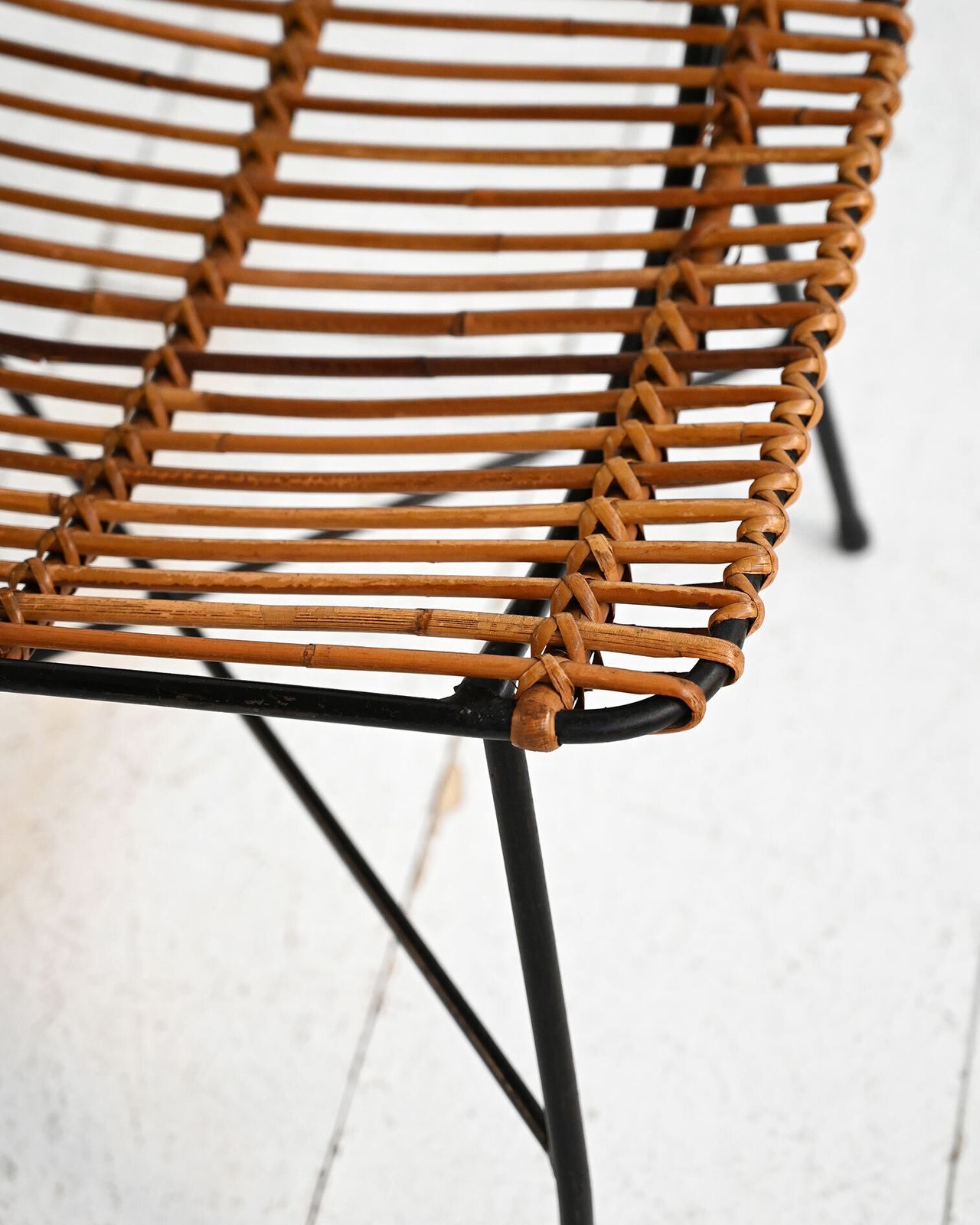 930.0 Pair Of Rattan And Metal Chairs, 1960s photo