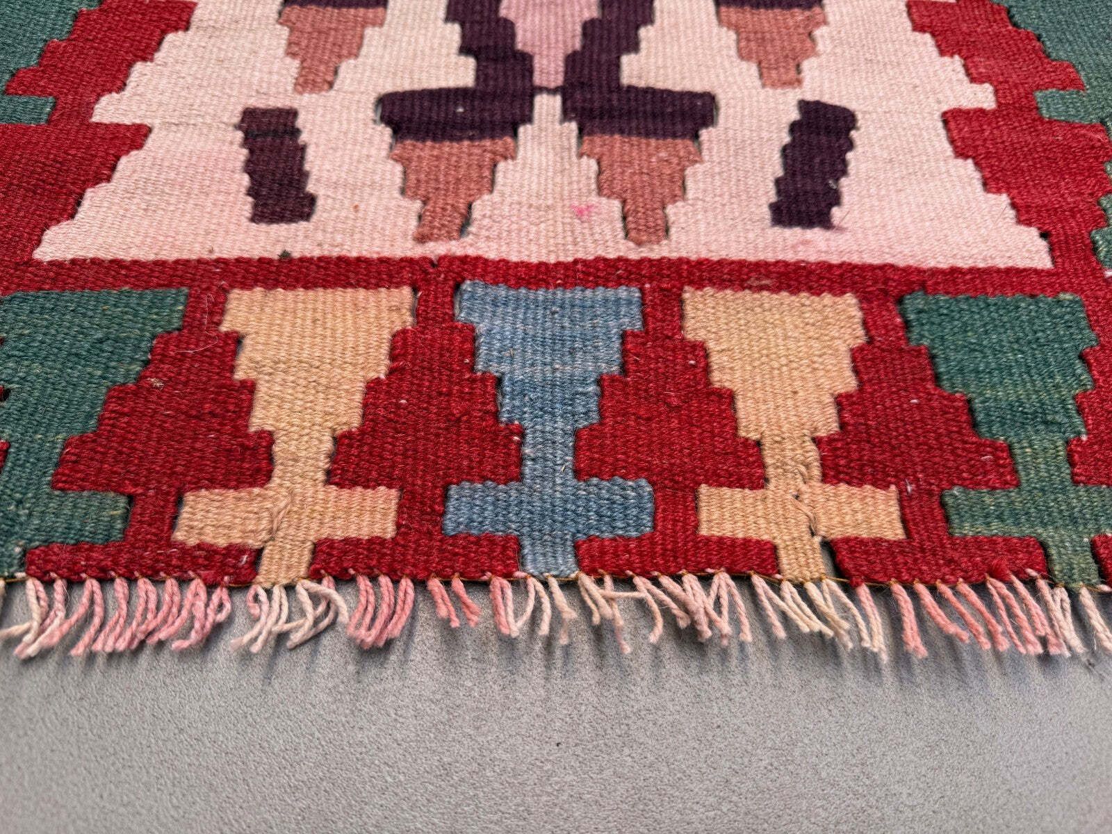 Vintage Turkse Mini Kilim 57x94 Cm Wol Klein Kelim Loper, Shabby Chic 2564 photo for sale