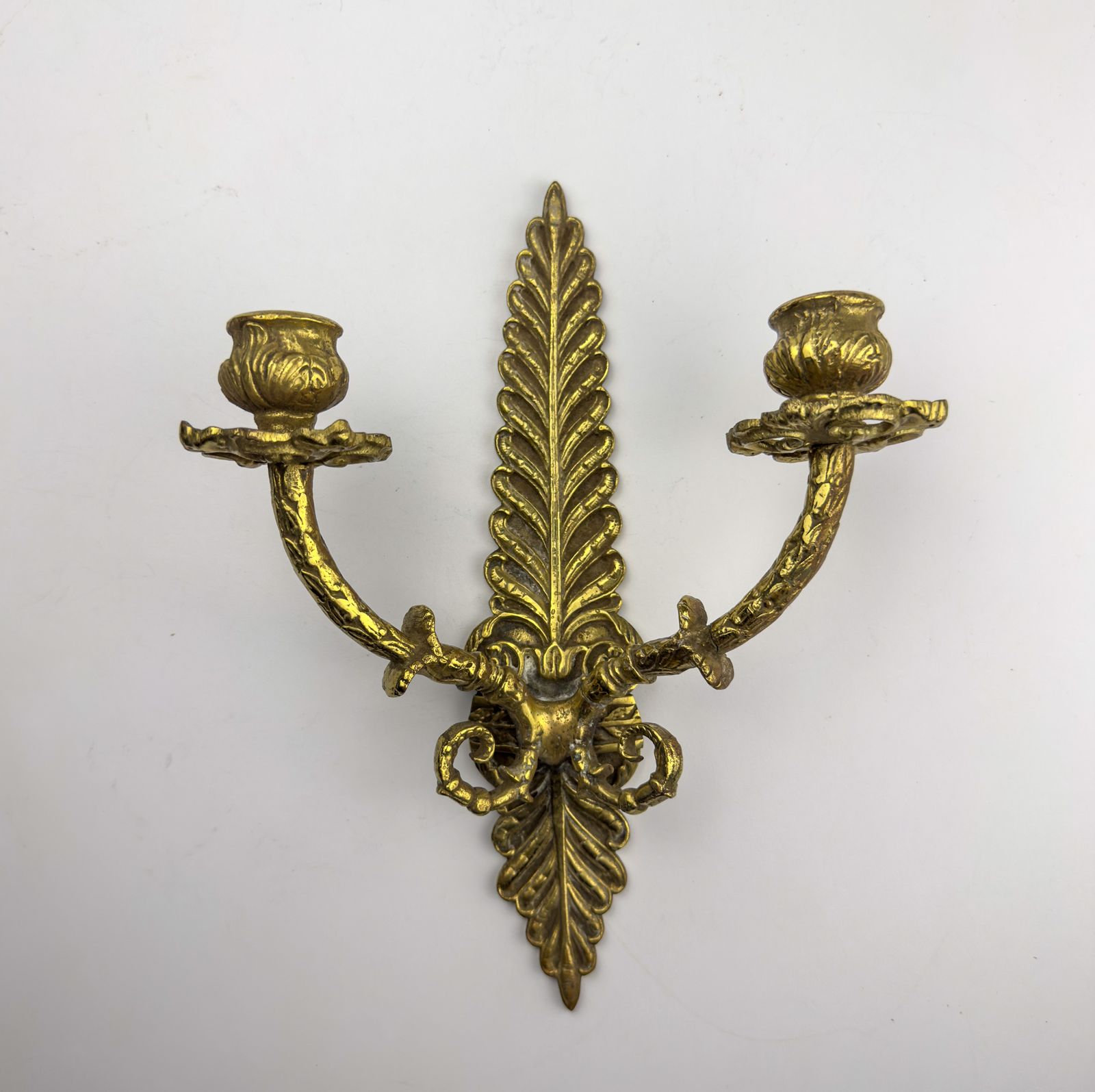 Antiek Empire bronzen wandkandelaar, Italië, eind 19e eeuw photo for sale