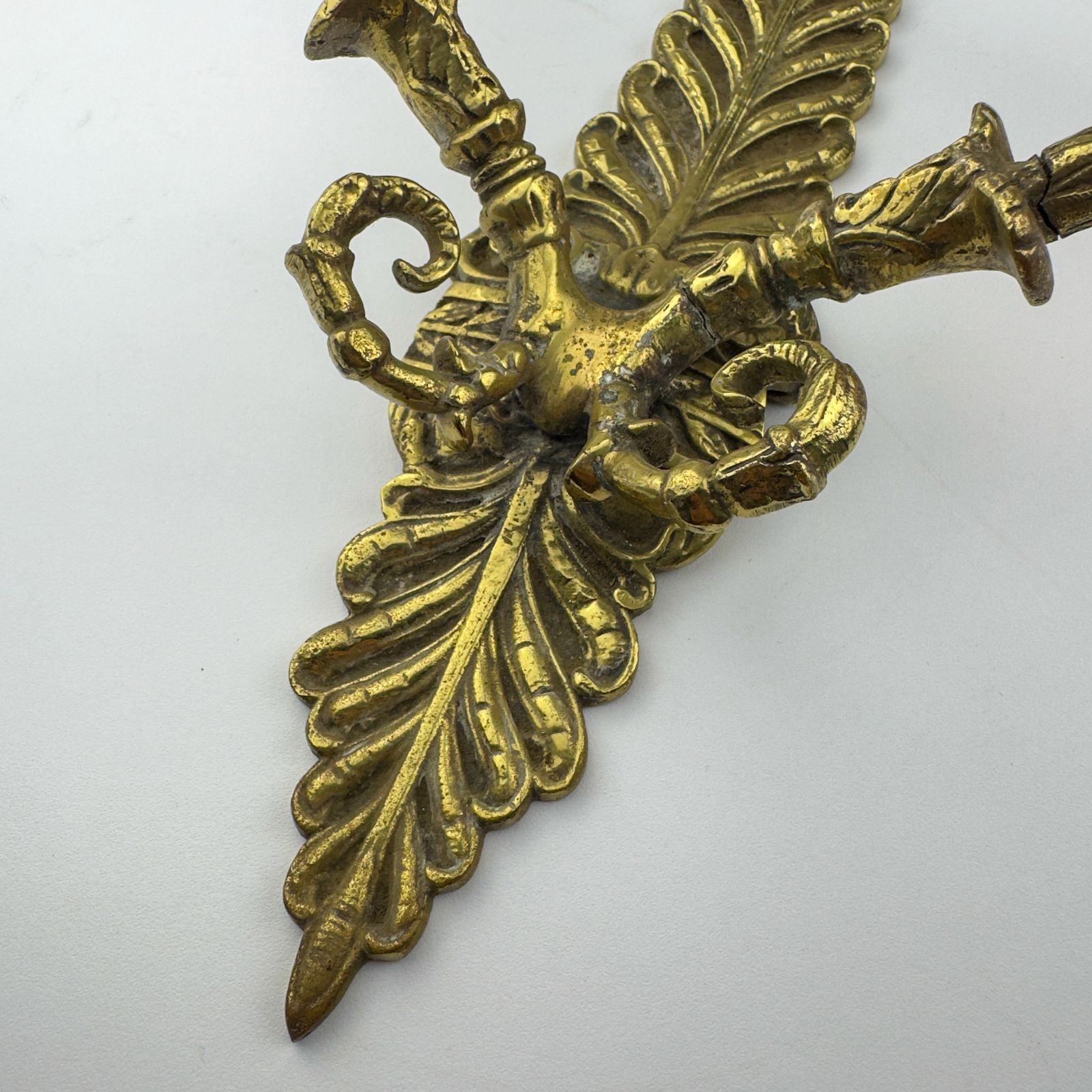 Antiek Empire bronzen wandkandelaar, Italië, eind 19e eeuw photo vinterior