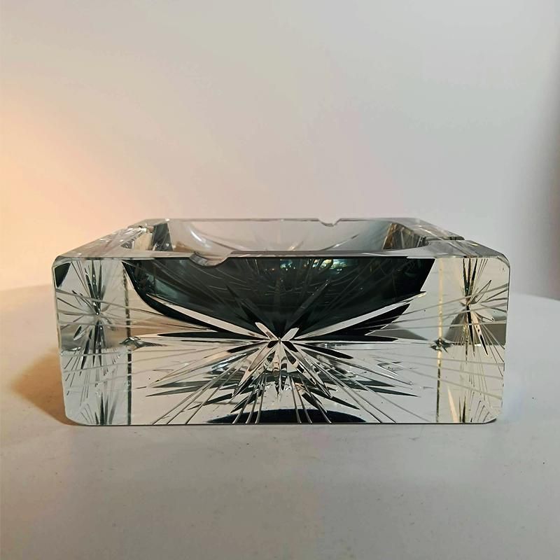 1970s Big Rare Square Ashtray Or Catch All In Murano Glass By Mandruzzato. 14cm / 5.51 Inches photo furniture
