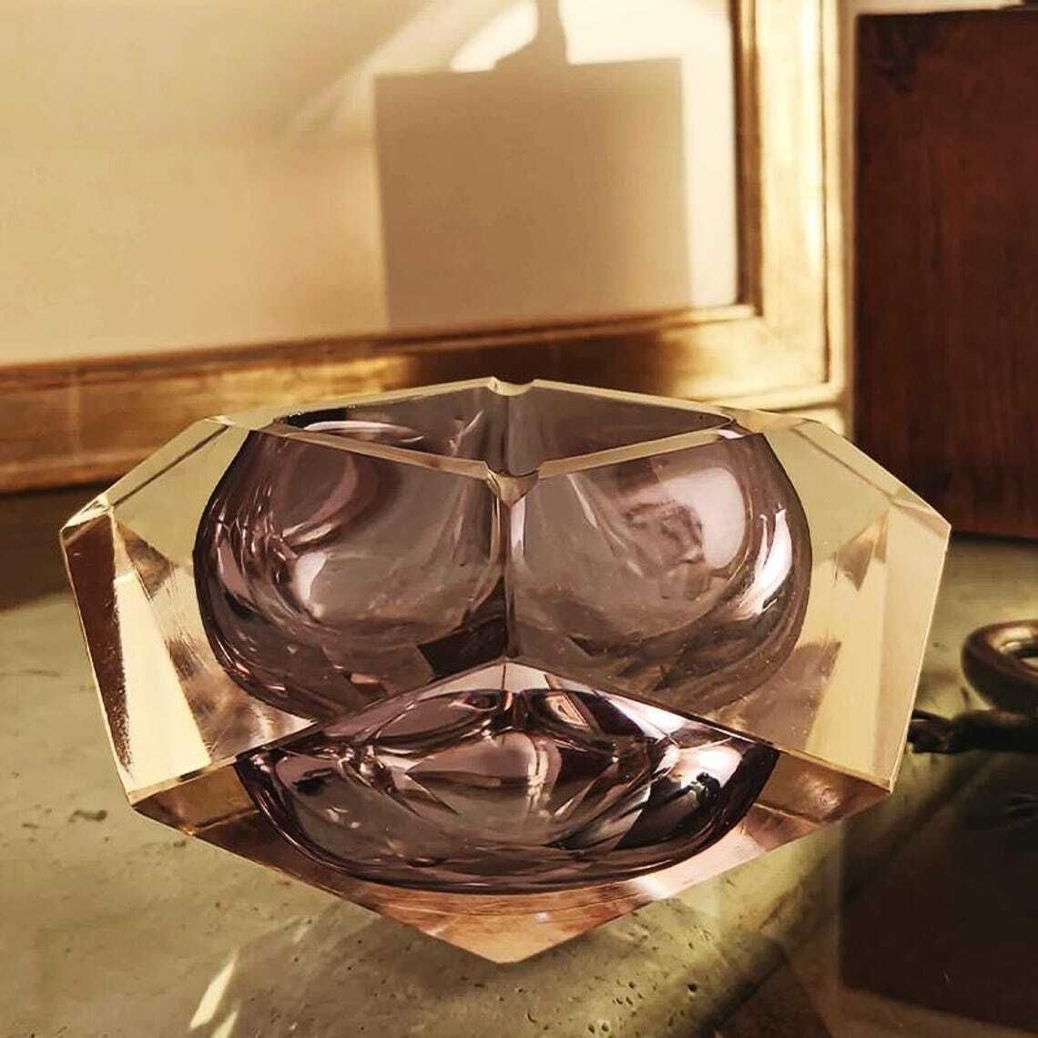1960s Big Rare Color Ashtray Or Catch All In Murano Glass By Flavio Poli For Seguso. 15cm. / 5.90 Inches photo furniture