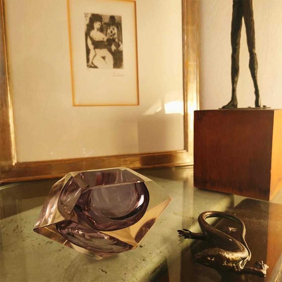 1960s Big Rare Color Ashtray Or Catch All In Murano Glass By Flavio Poli For Seguso. 15cm. / 5.90 Inches photo for sale