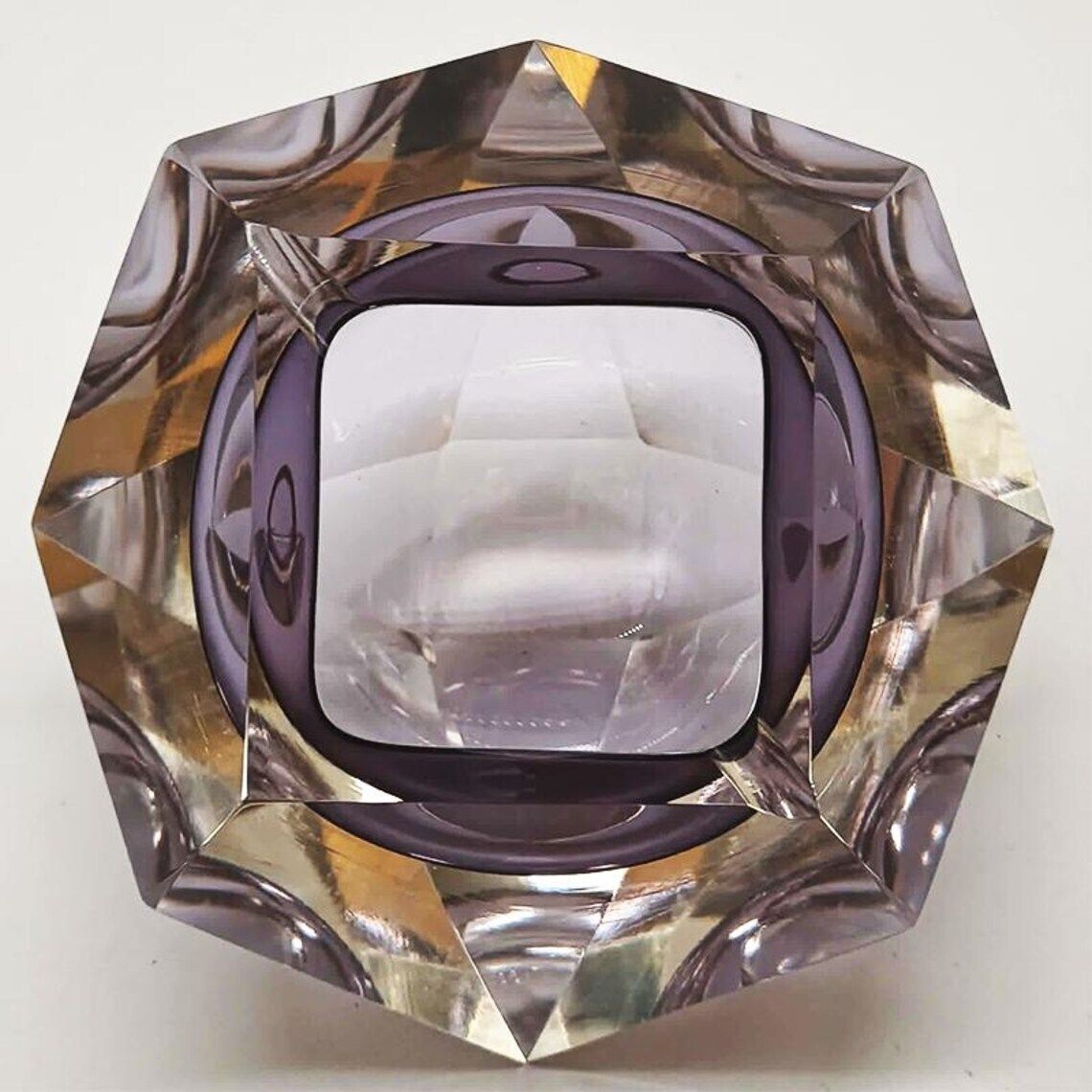 1960s Big Rare Color Ashtray Or Catch All In Murano Glass By Flavio Poli For Seguso. 15cm. / 5.90 Inches photo buy