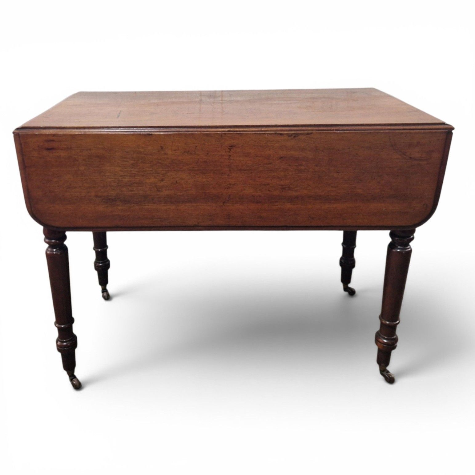 Antique Victorian Mahogany Pembroke Table Drop Leaf Dining Side Table Castors photo Furniture
