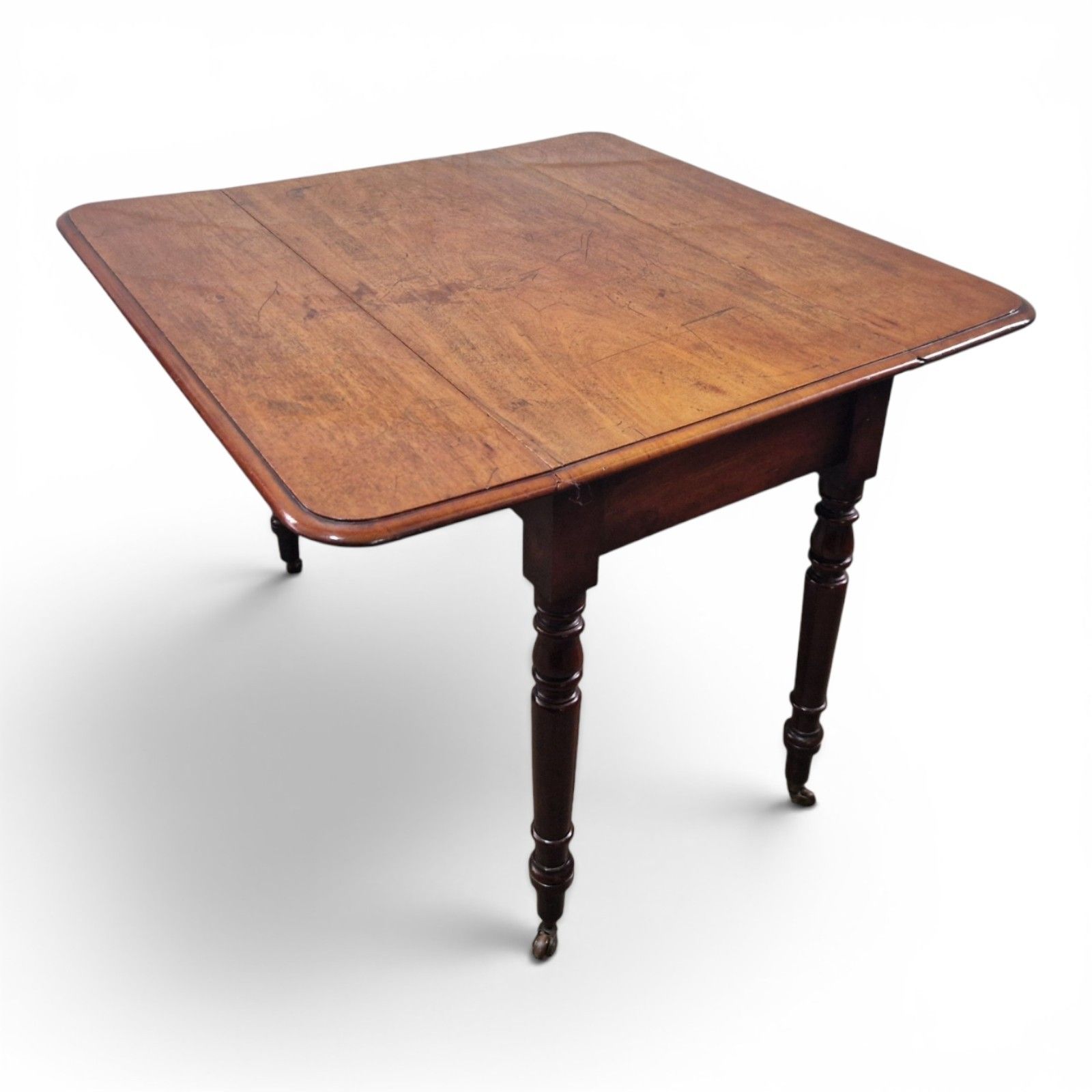 photo buy Antique Victorian Mahogany Pembroke Table Drop Leaf Dining Side Table Castors