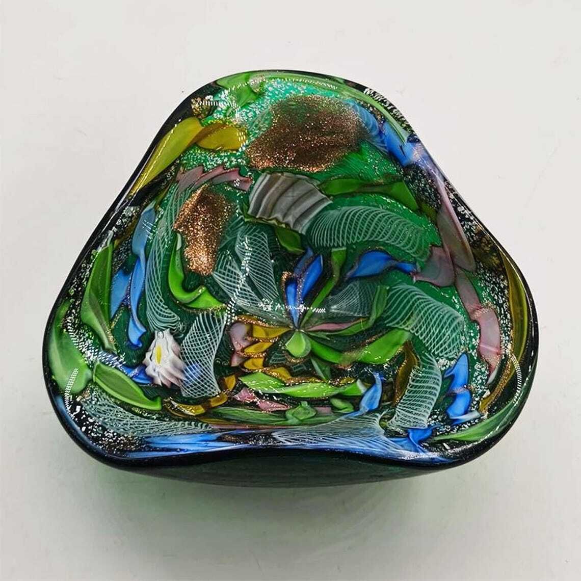 photo for sale 1950s Stunning Ashtray In Murano Glass By Dino Martens   Tutti Frutti. Made In Italy. 13cm. / 5.11 Inches