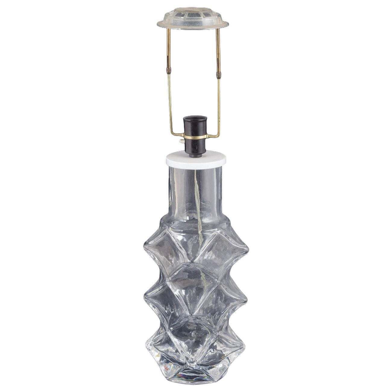 Hanne Dreutler For Kosta Boda. Sculptural Table Lamp In Clear Glass. 1980s
