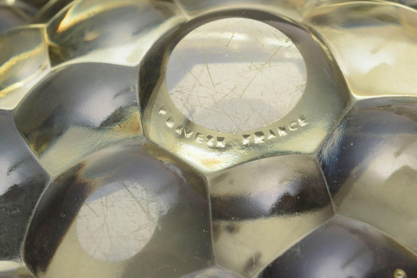 Pierre D’avesn. Yellow Pressed Glass Bowl With Art Deco Ornamentation. Ca. 1930s photo Home Decor