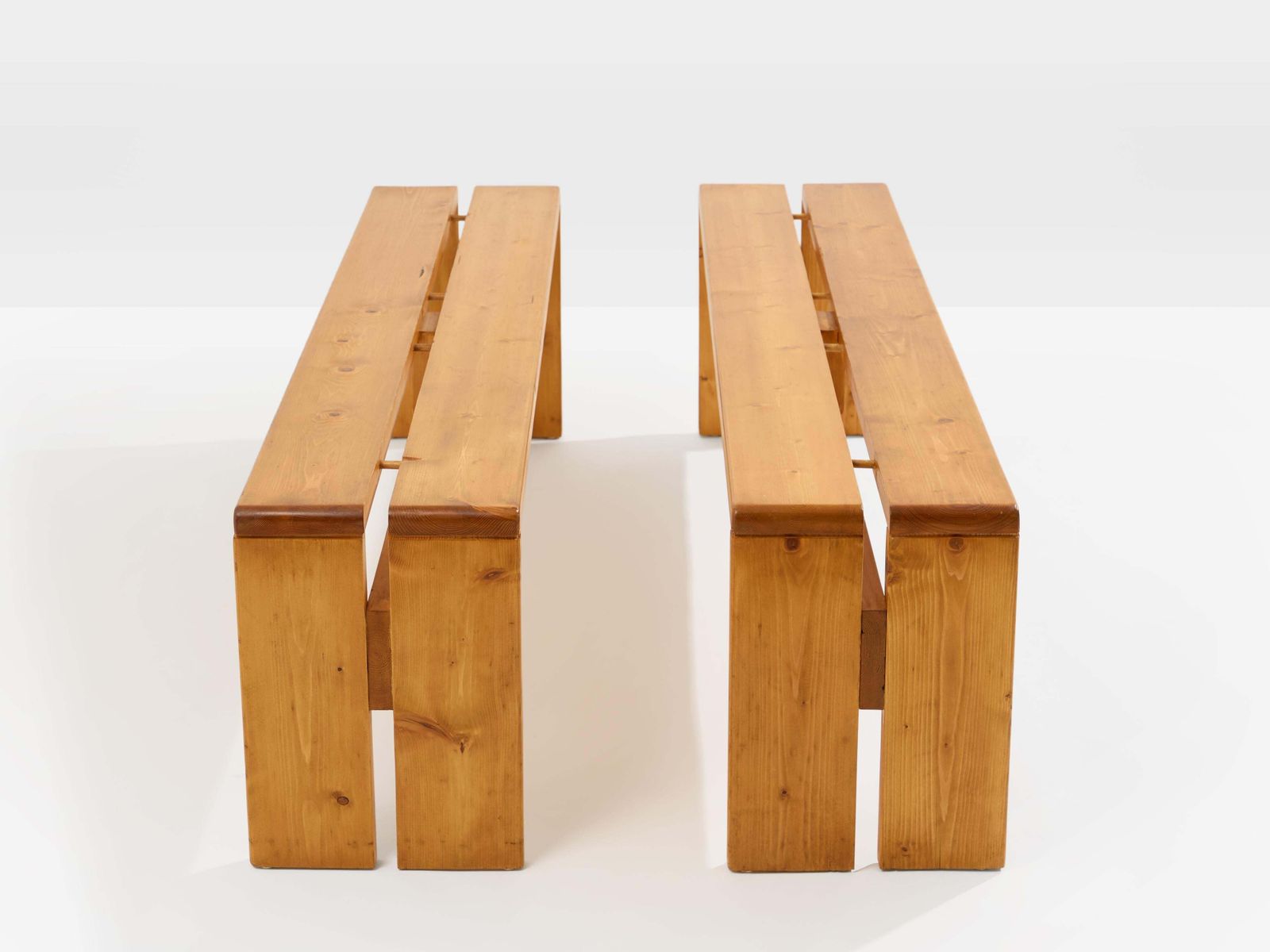 Charlotte Perriand Pine Benches Les Arcs 1970s photo furniture