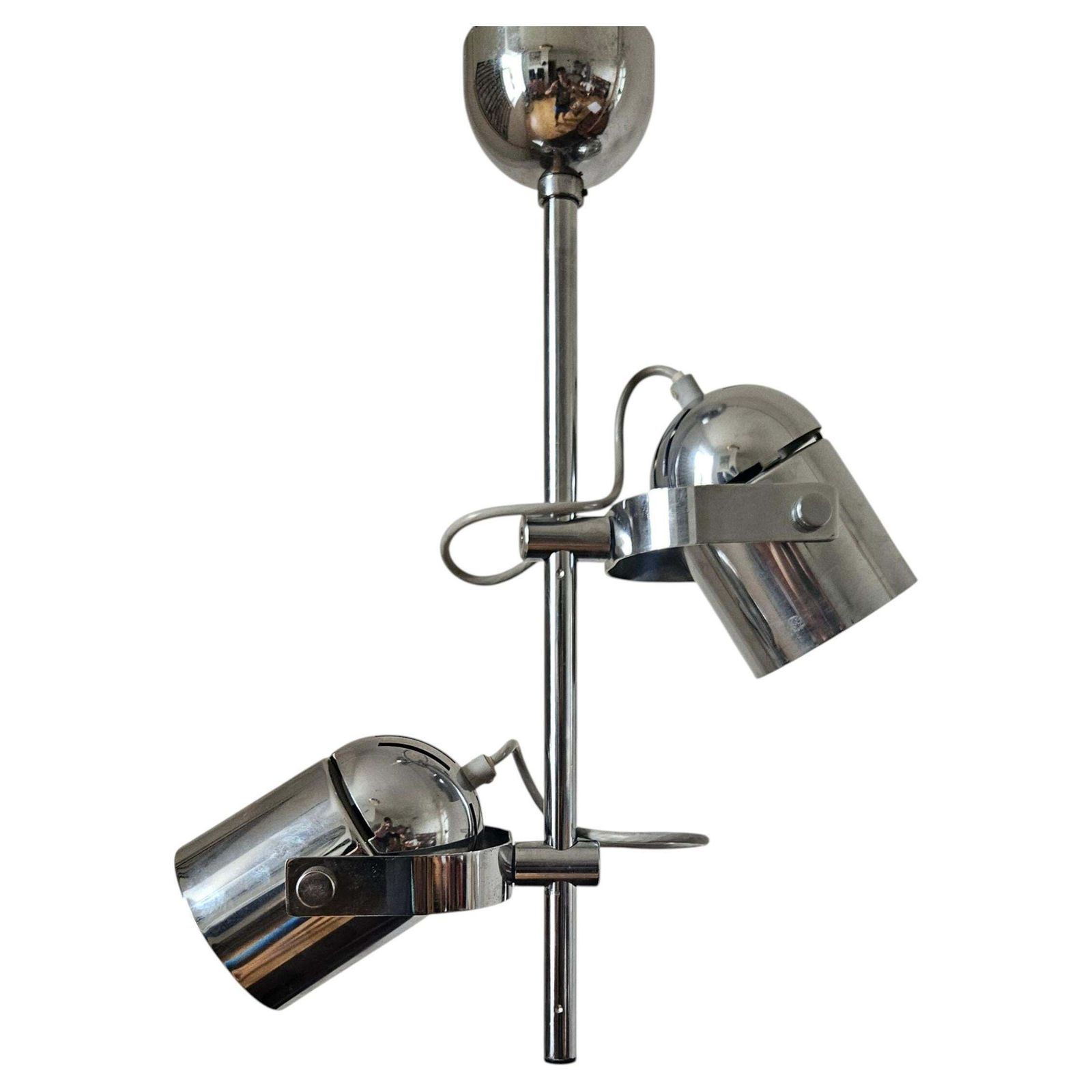 Mid-century zeldzame chromen plafondlamp Lidokov, jaren 1970