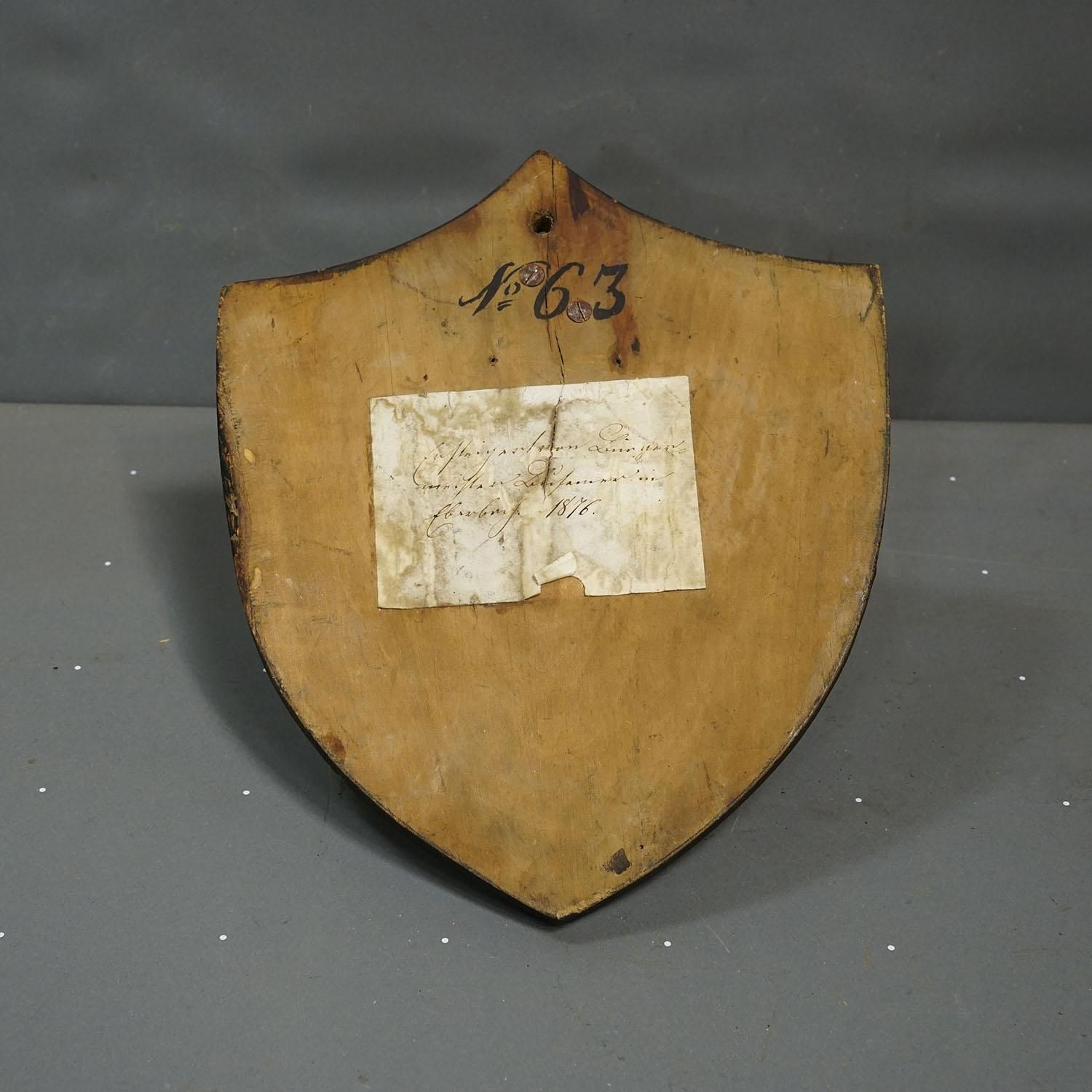 Antiek Zwart Woud Gems Trofee op Zwart Plaquette – Salem, Duitsland, 1876 photo vinterior
