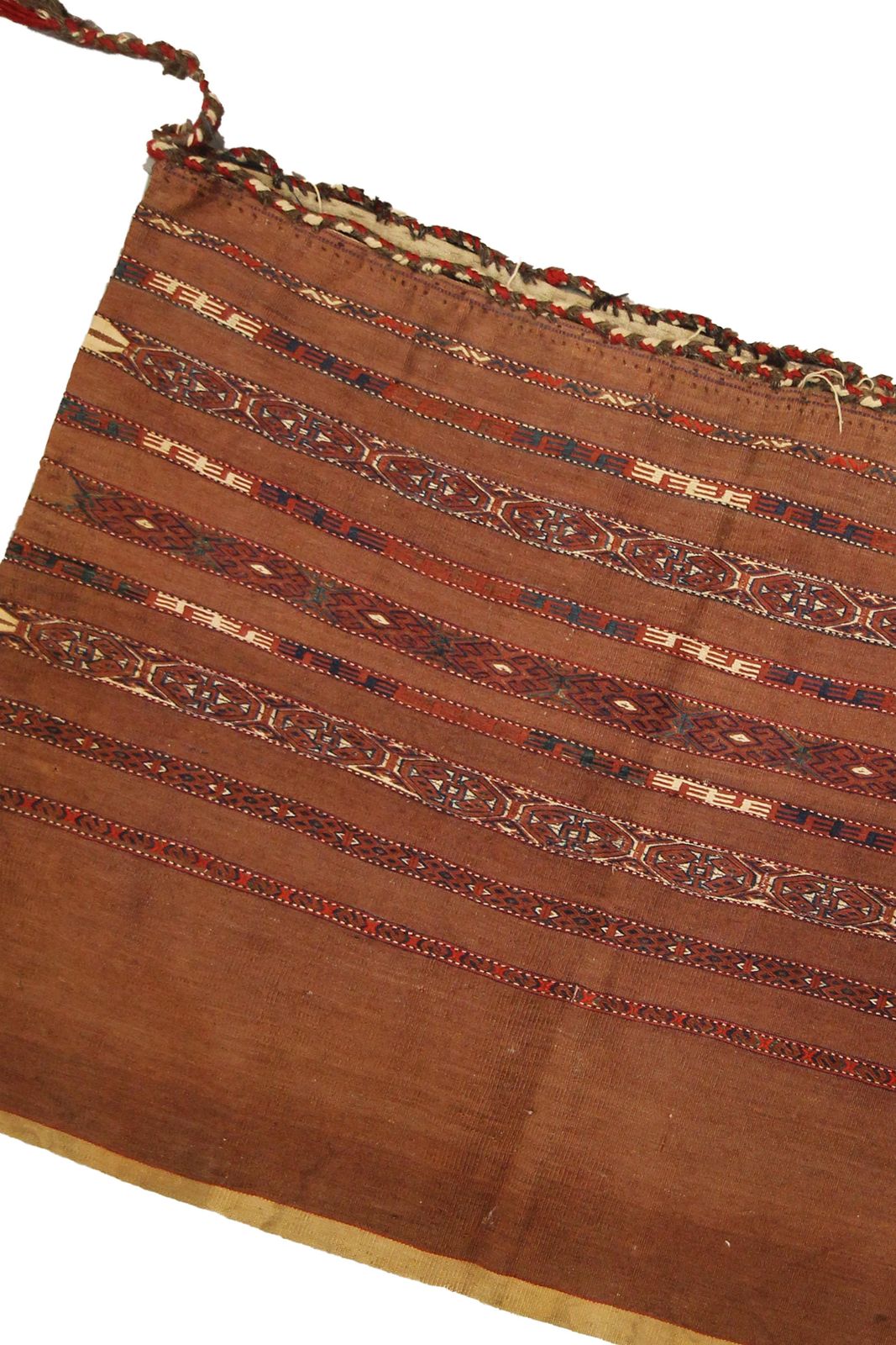 Tapis d'époque Chuval, housse de coussin de sol en laine orientale rouille, fait main photo furniture