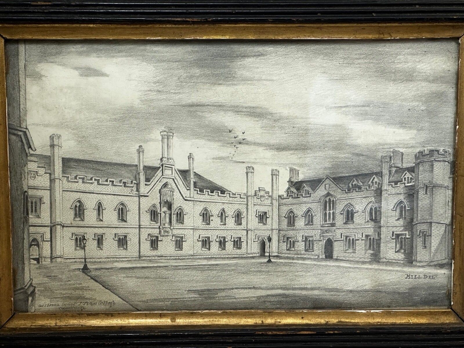 Tekening Gisborne Court Peterhouse Cambridge in de stijl van Joseph Michael Gandy photo furniture